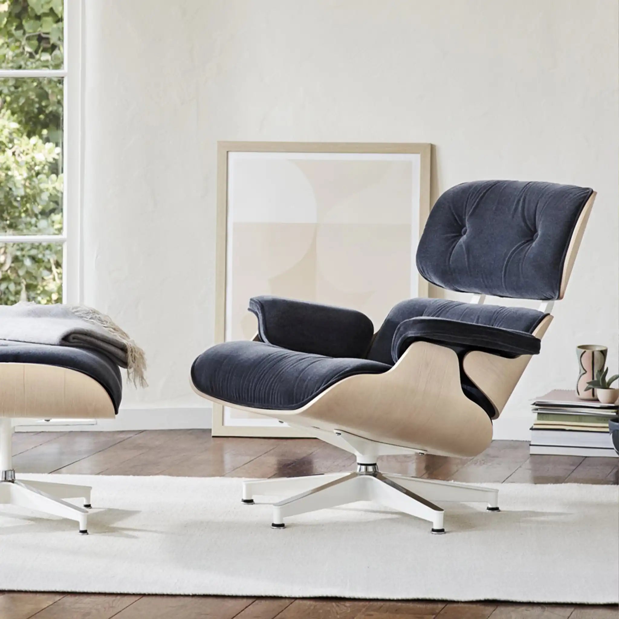 Eames® Lounge Chair and Ottoman White Ash