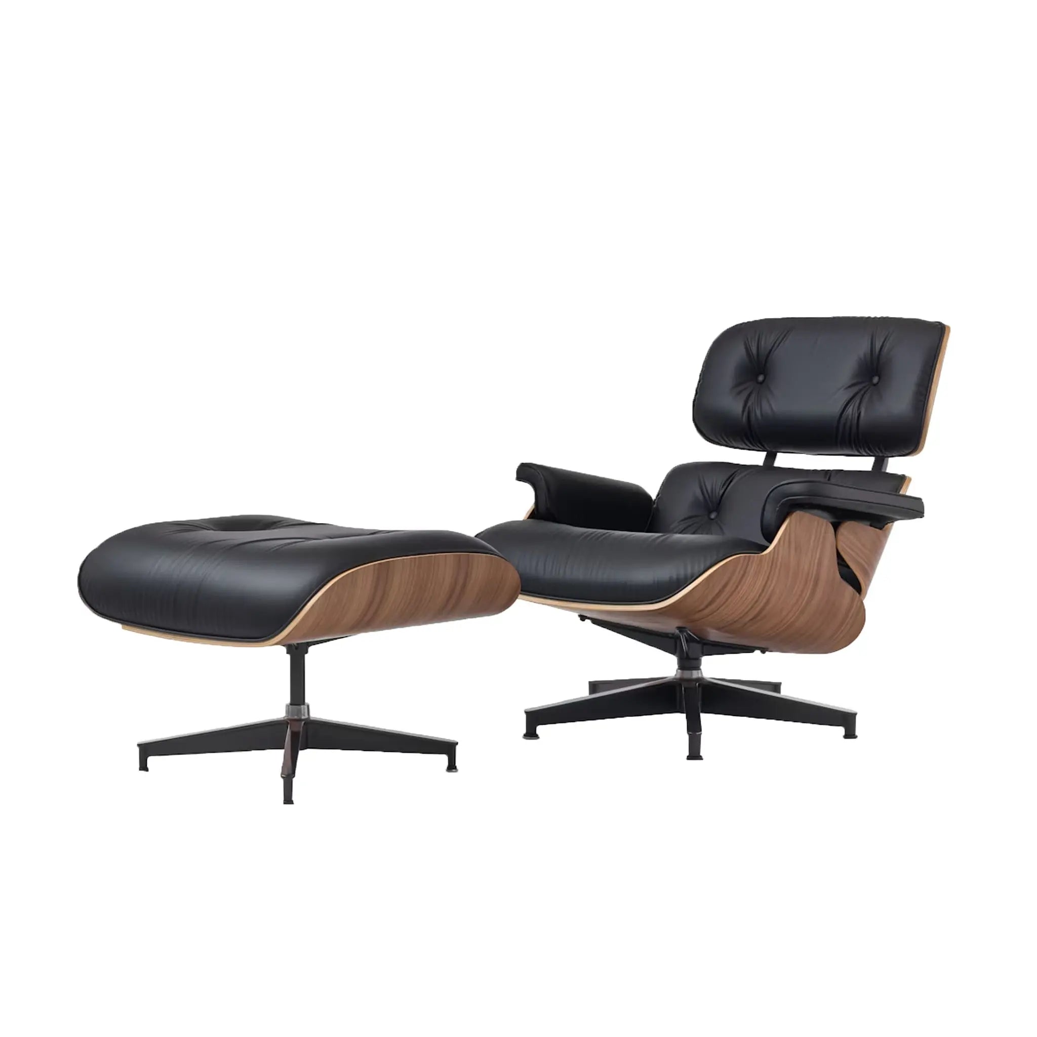 Eames® Lounge Leather Chair and Ottoman - Classic Size - Plant Based Leather