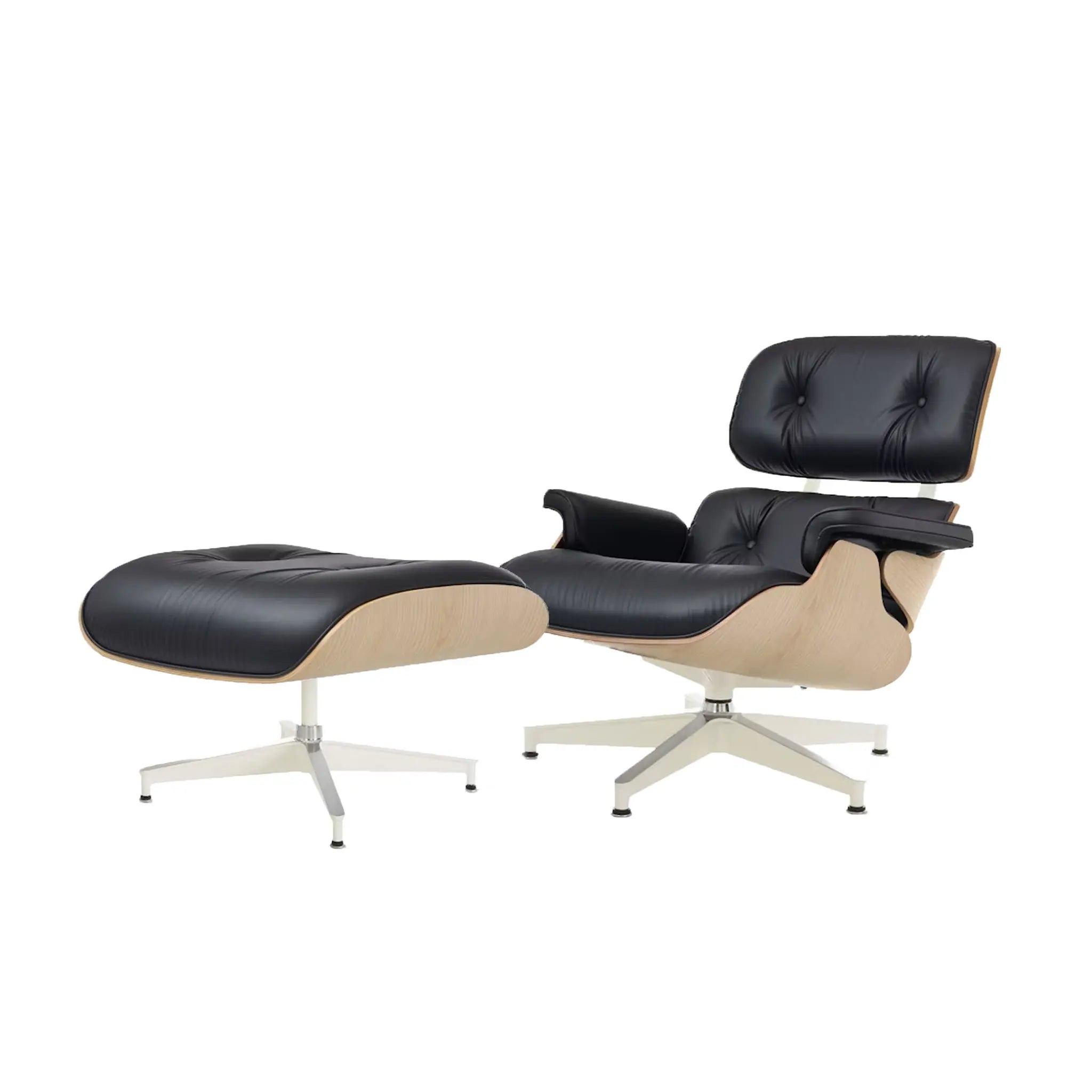 Eames® Lounge Leather Chair and Ottoman - Classic Size - Plant Based Leather