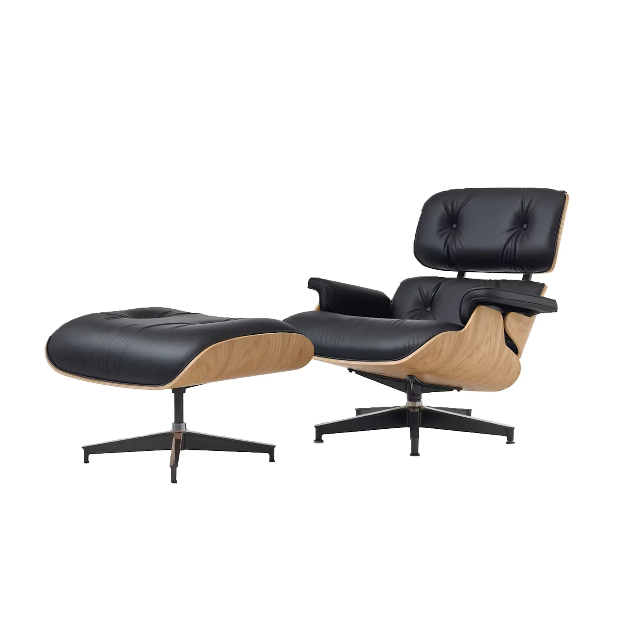 Eames® Lounge Leather Chair and Ottoman - Classic Size - Plant Based Leather