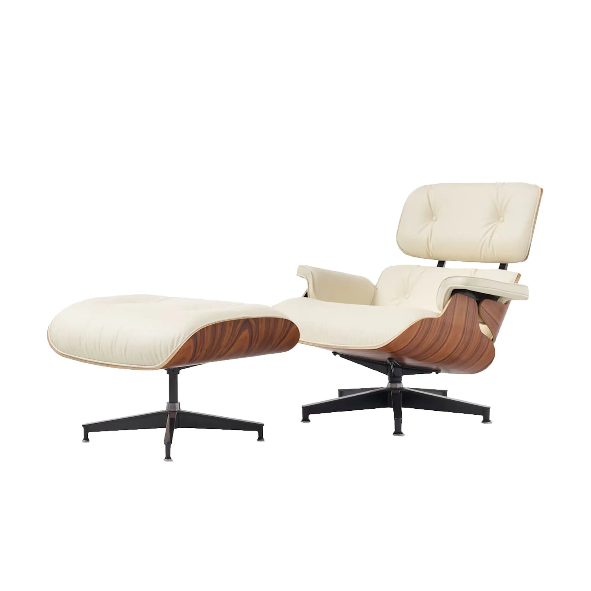 Eames® Lounge Leather Chair and Ottoman - Classic Size - Plant Based Leather