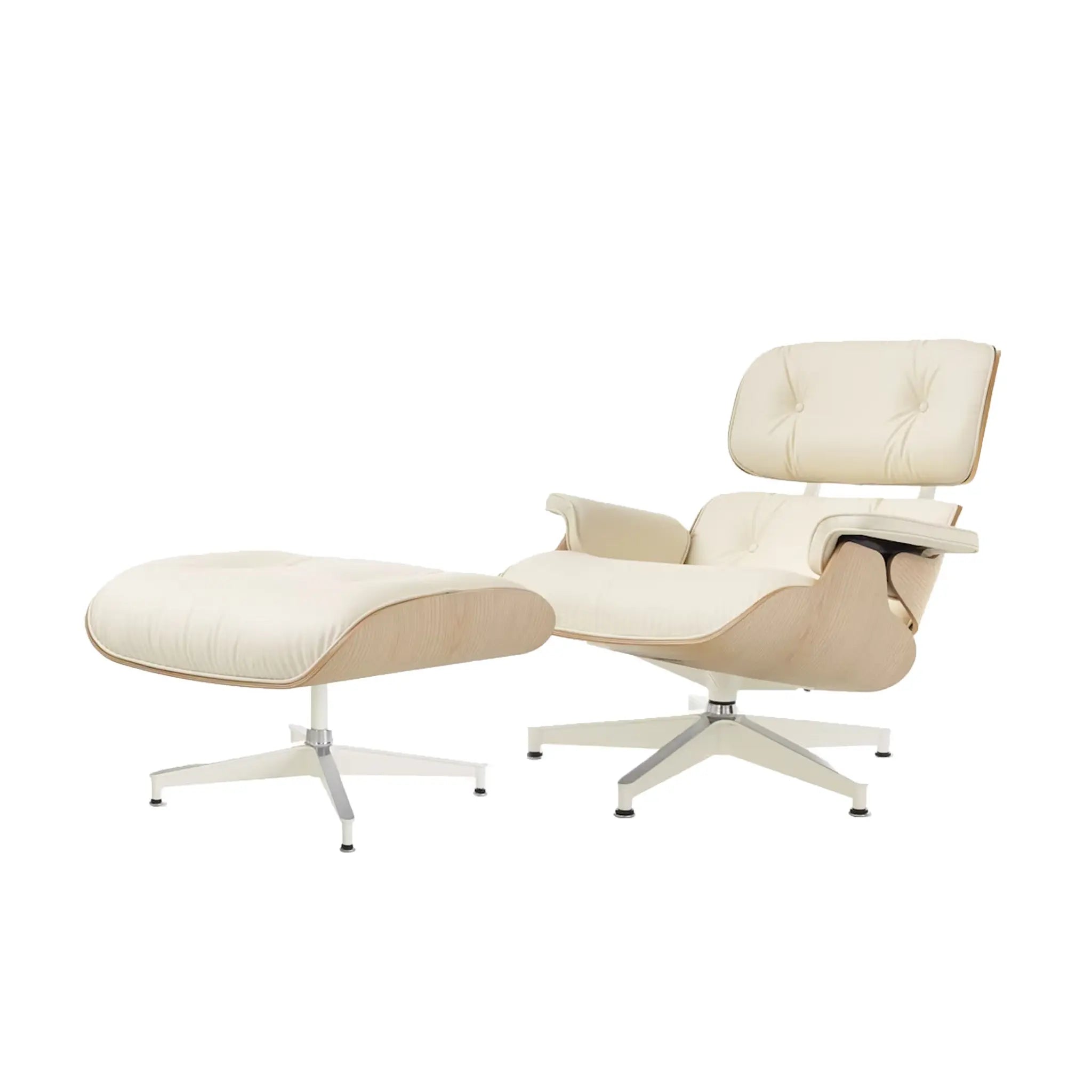 Eames® Lounge Leather Chair and Ottoman - Classic Size - Plant Based Leather