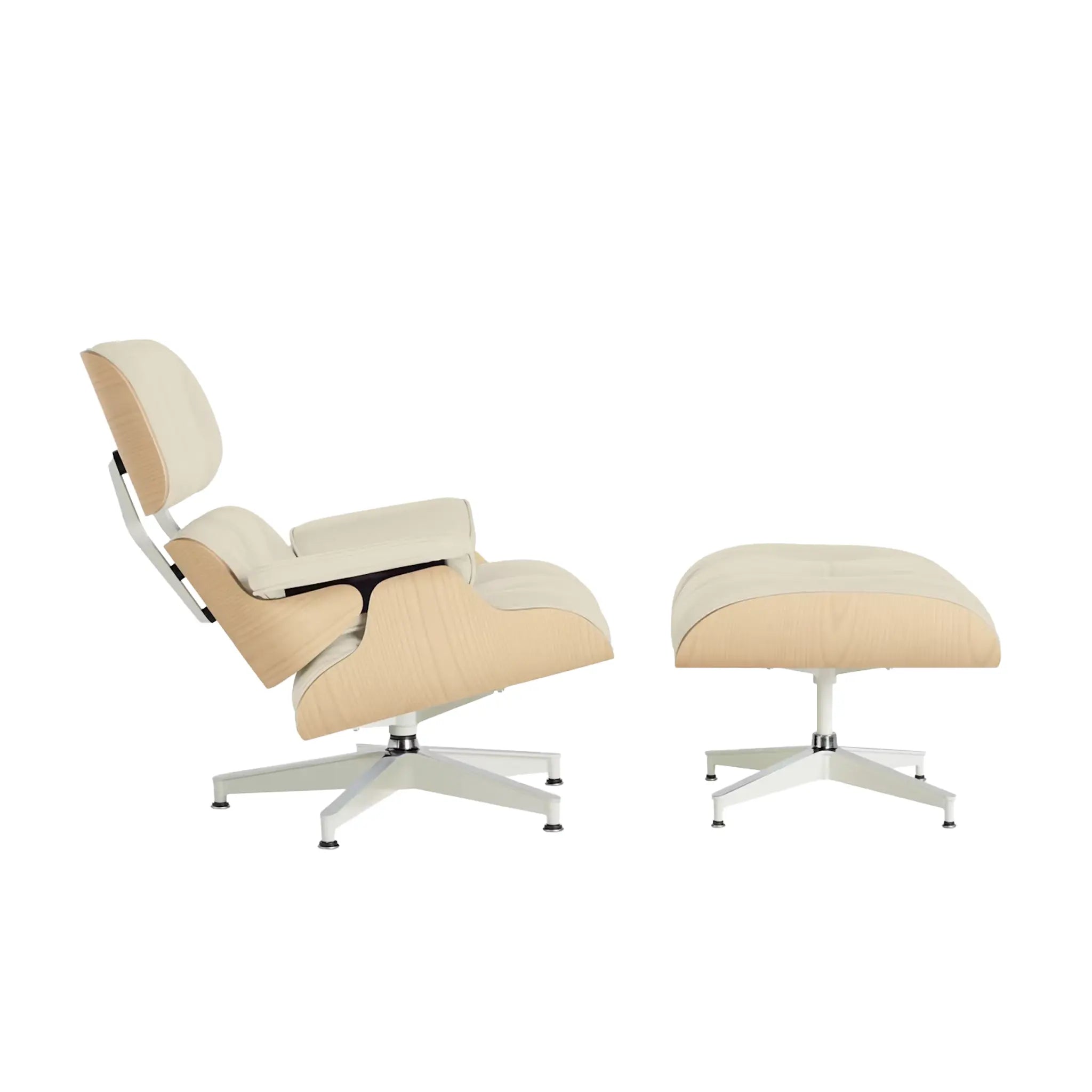 Eames® Lounge Chair and Ottoman White Ash