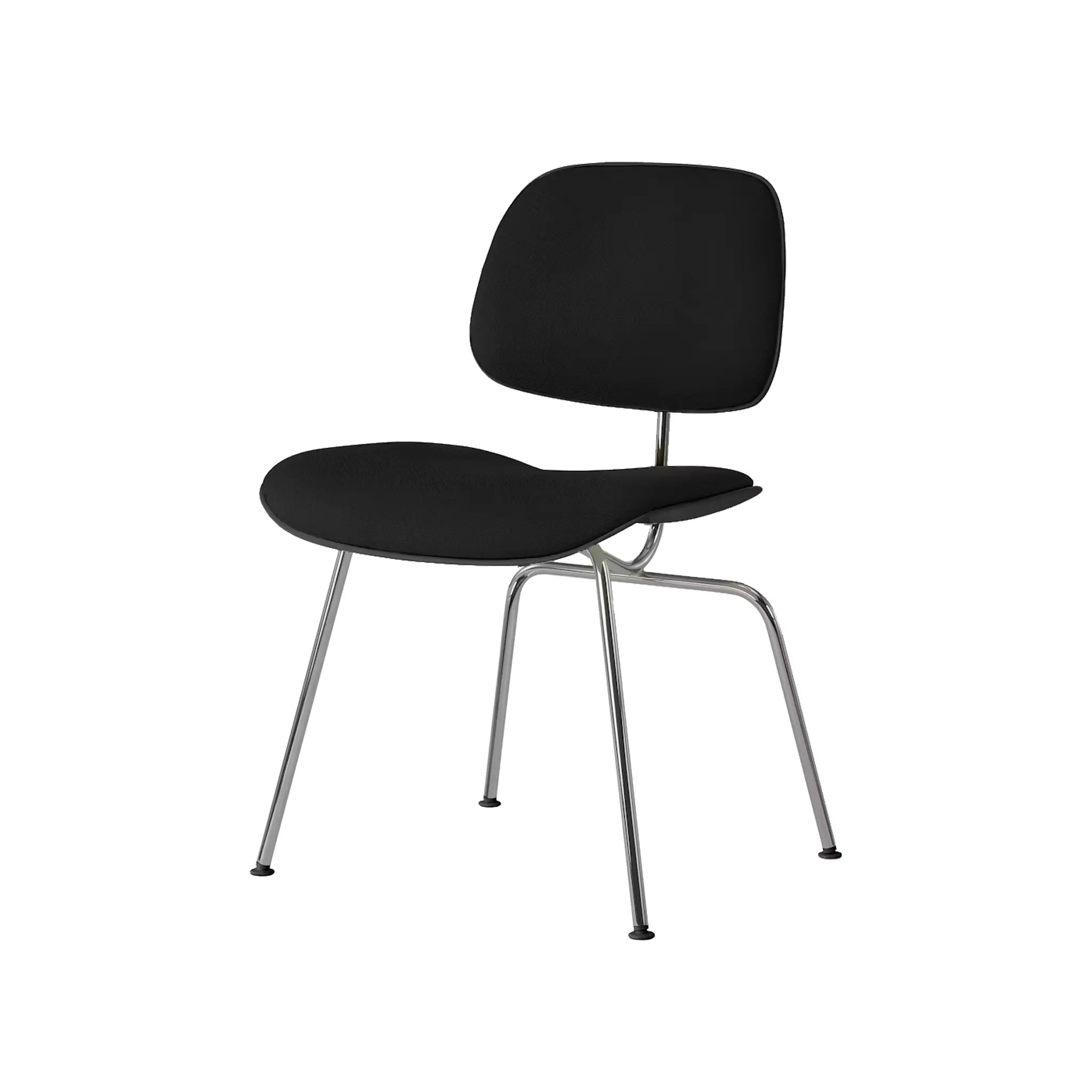 Eames® 塑料模压餐椅,金属底座 - 带软垫