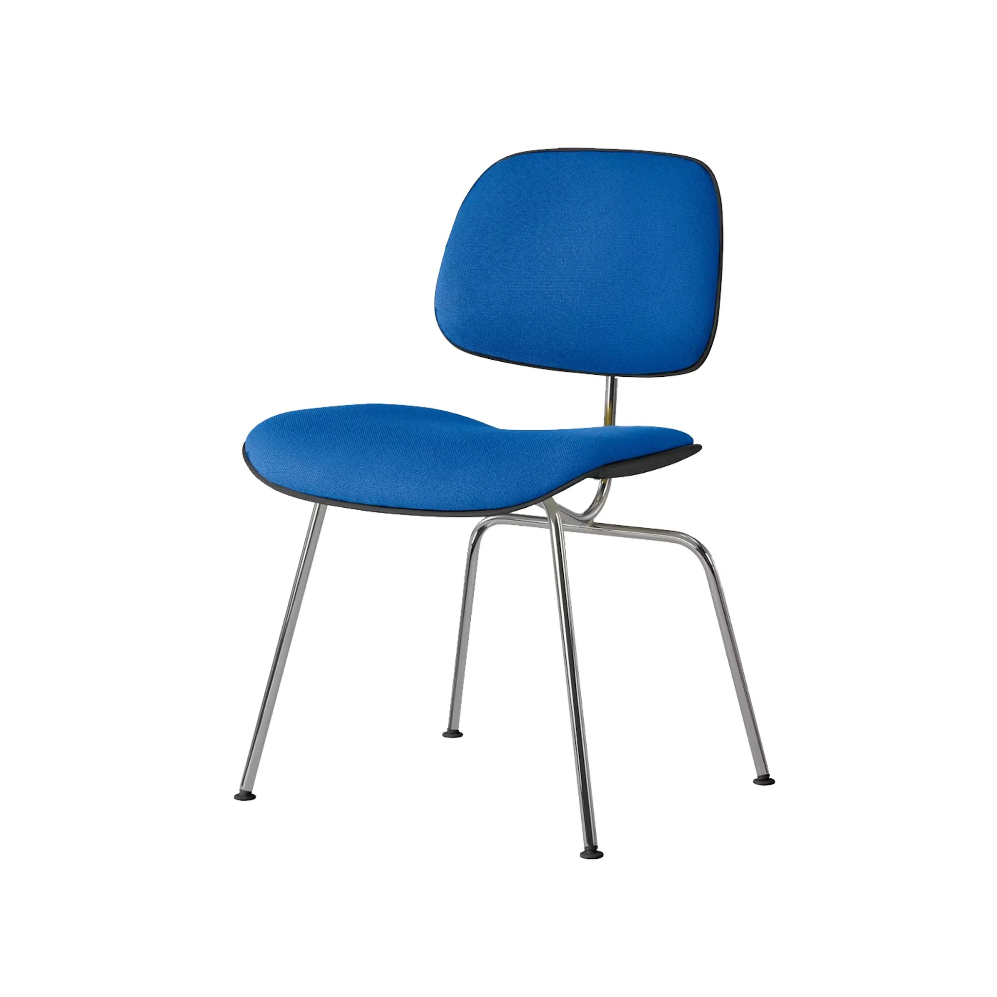 Eames® 塑料模压餐椅,金属底座 - 带软垫