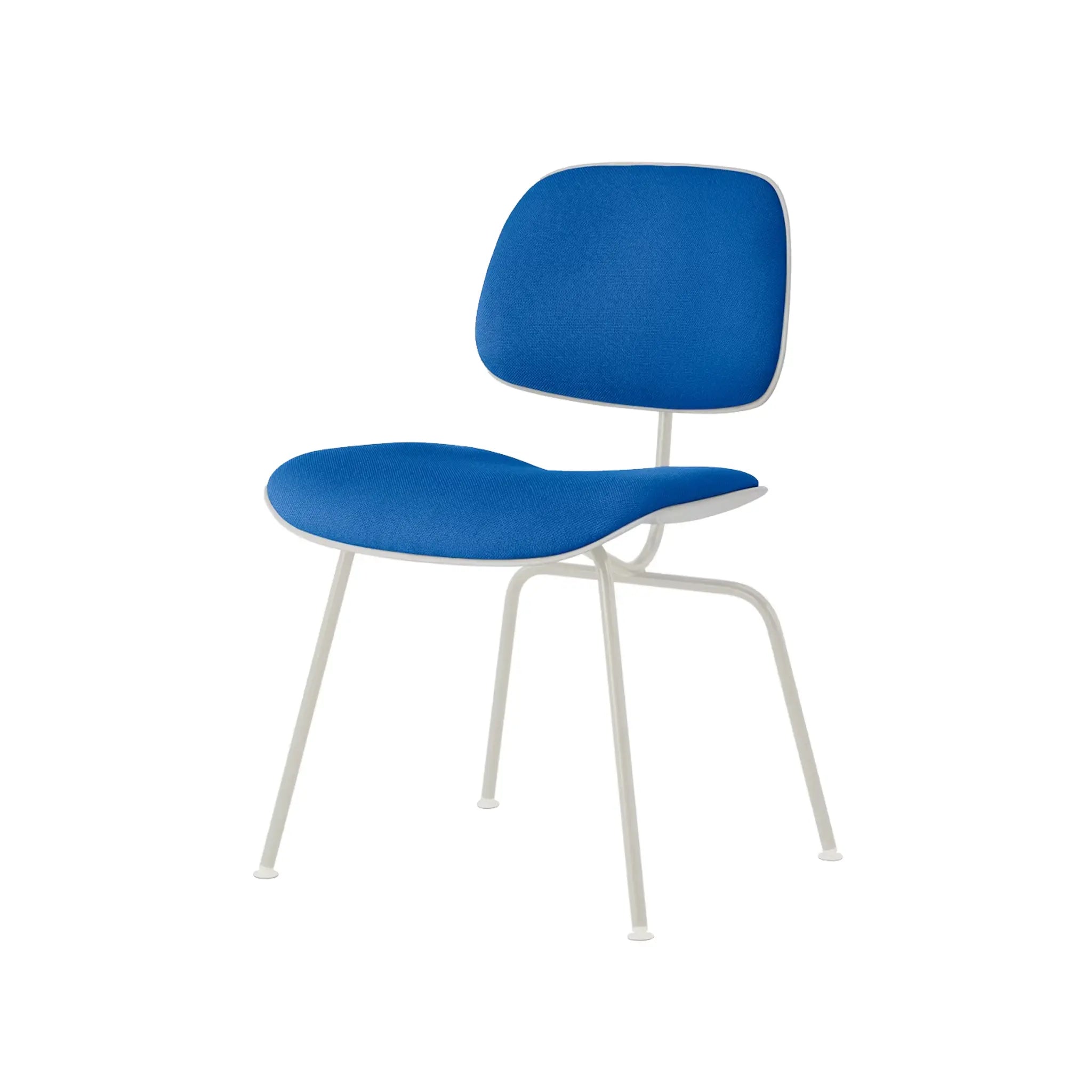 Eames® 塑料模压餐椅,金属底座 - 带软垫