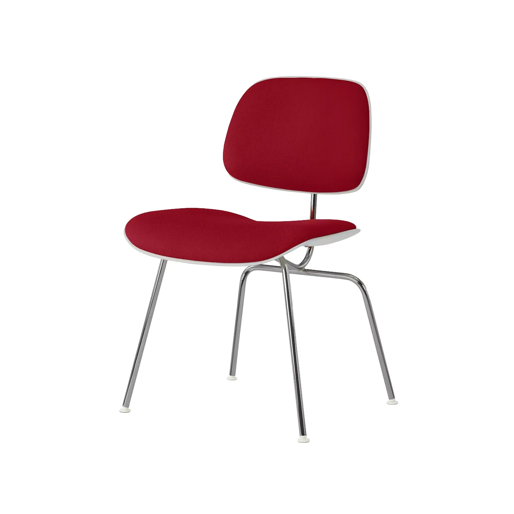 Eames® 塑料模压餐椅,金属底座 - 带软垫