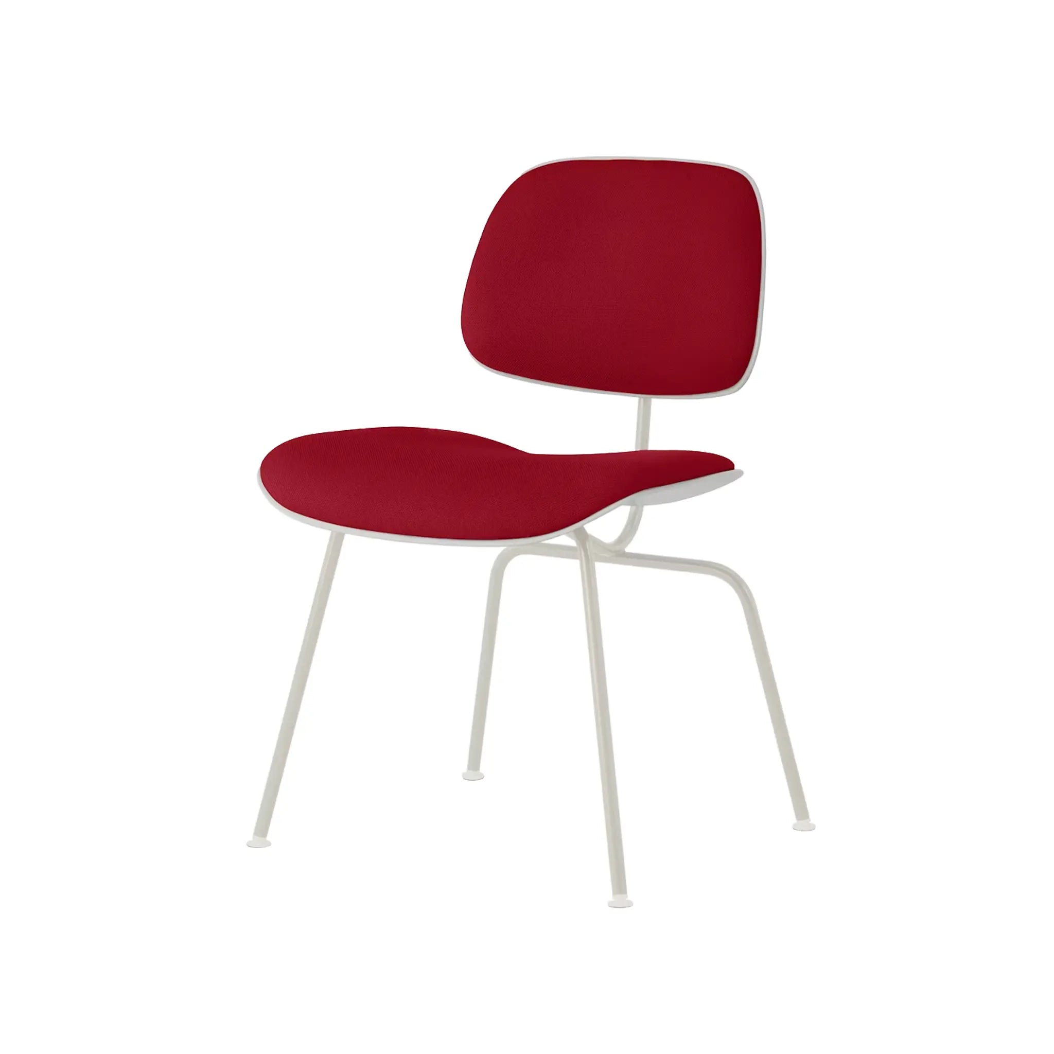 Eames® 塑料模压餐椅,金属底座 - 带软垫