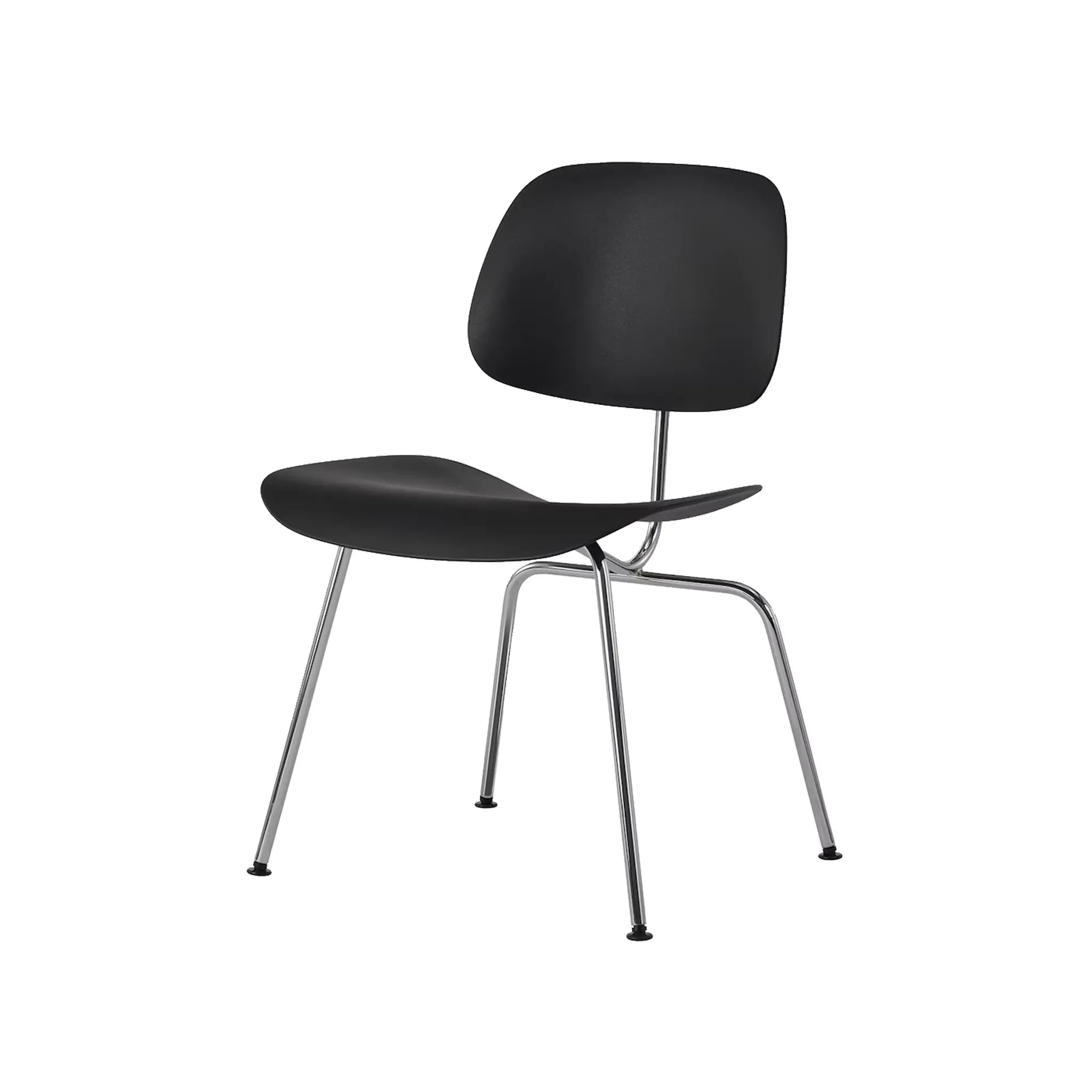 Eames® 塑料模压餐椅,带金属底座