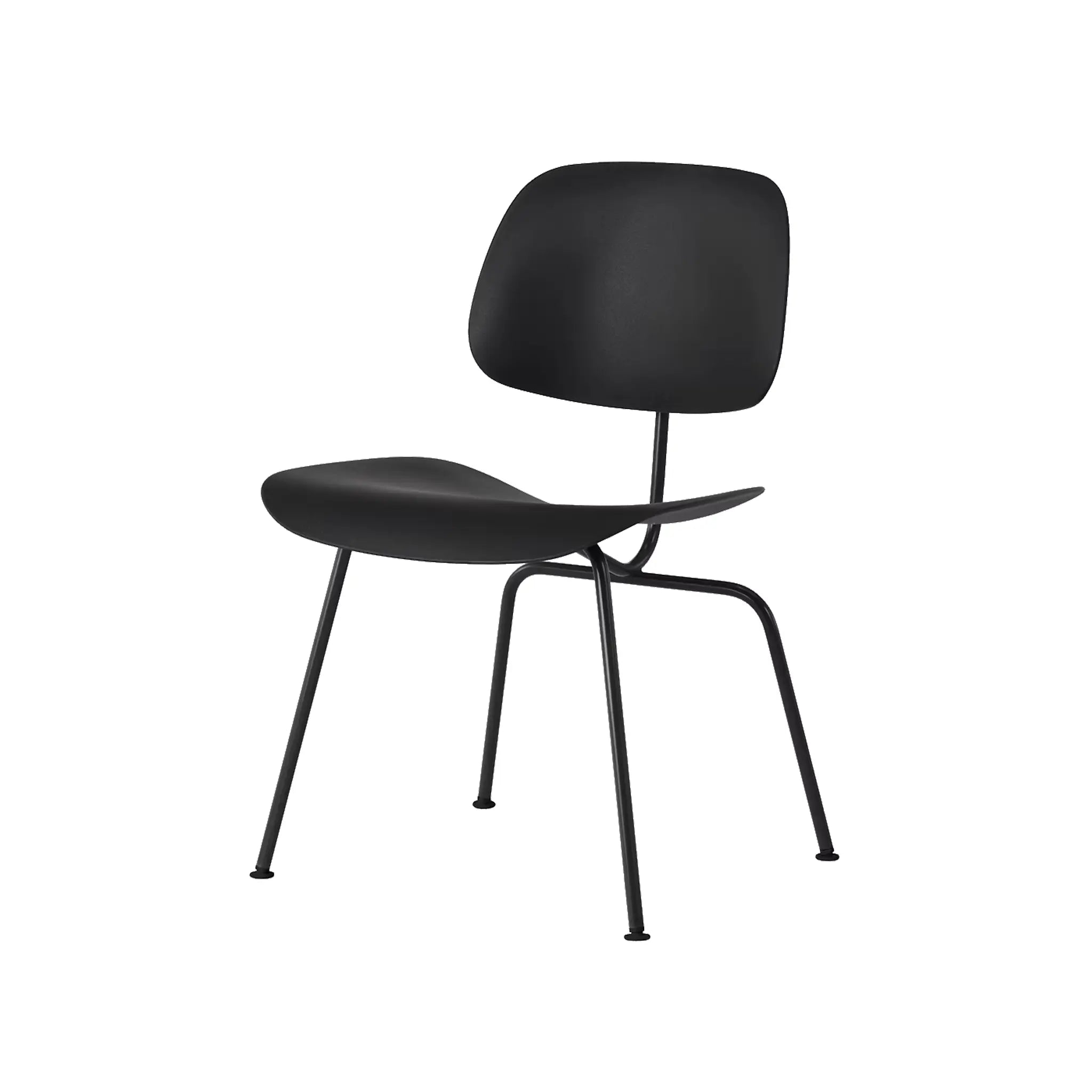 Eames® 塑料模压餐椅,带金属底座