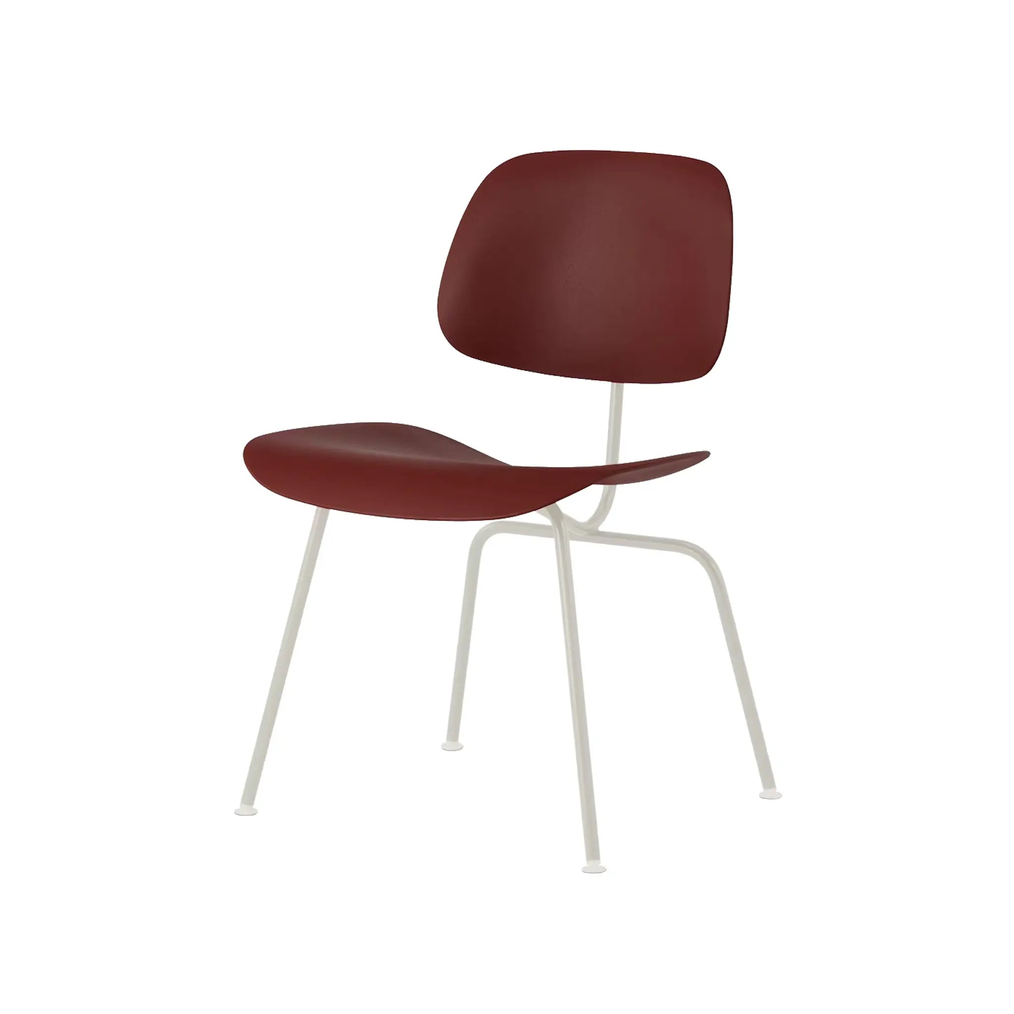 Eames® 塑料模压餐椅,带金属底座