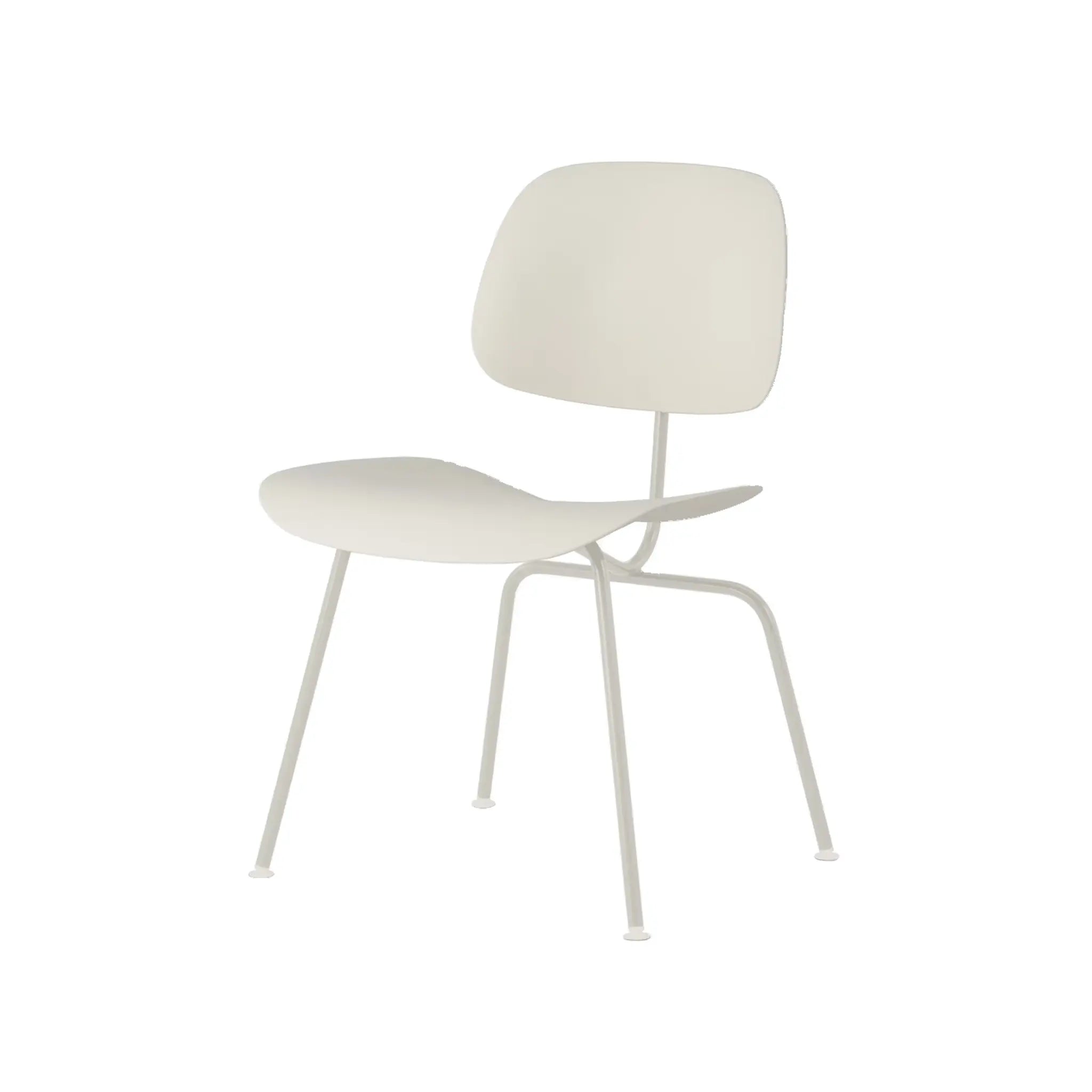 Eames® 塑料模压餐椅,带金属底座