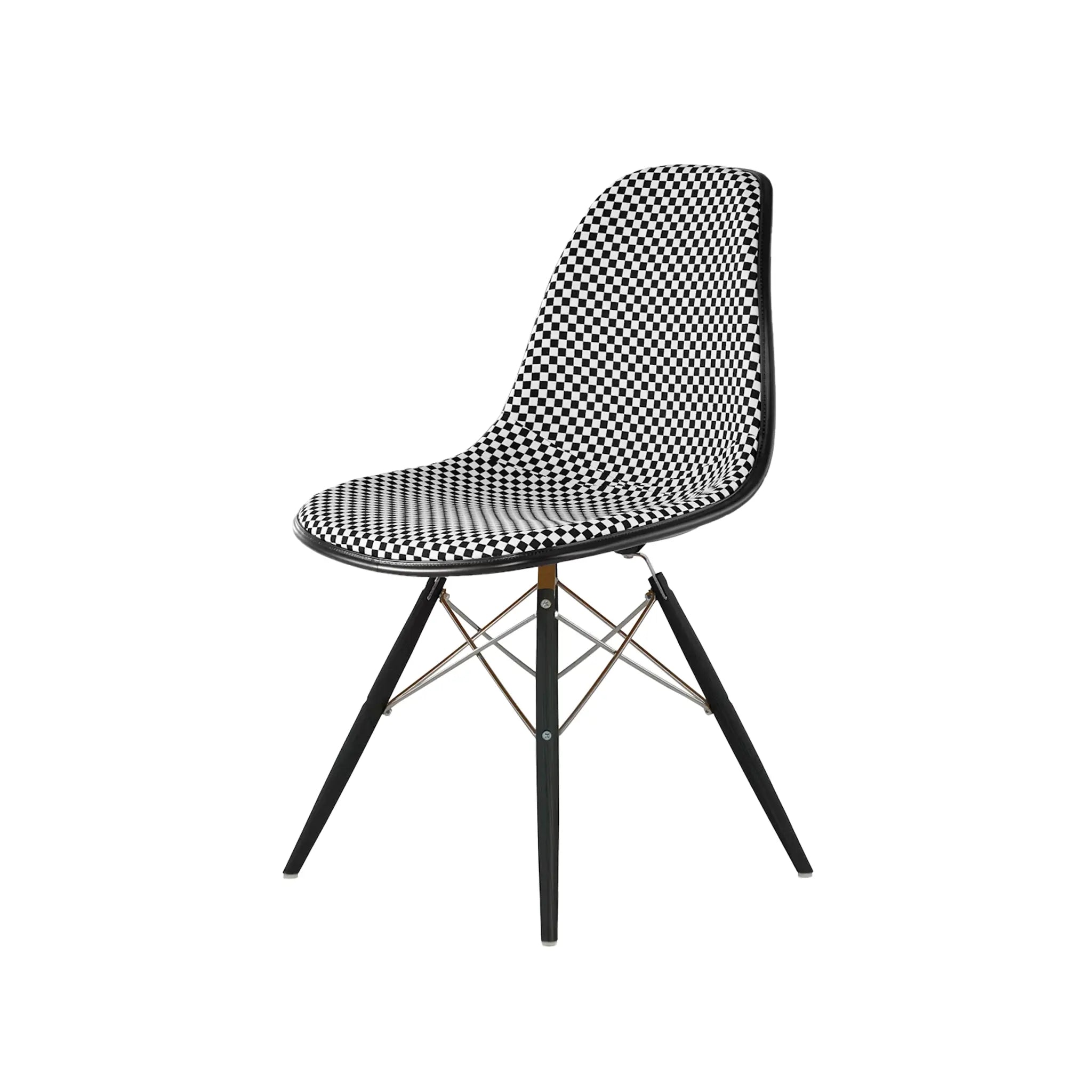 Eames® Molded Plastic Side Chair, Ebony Dowel Base - Upholstered