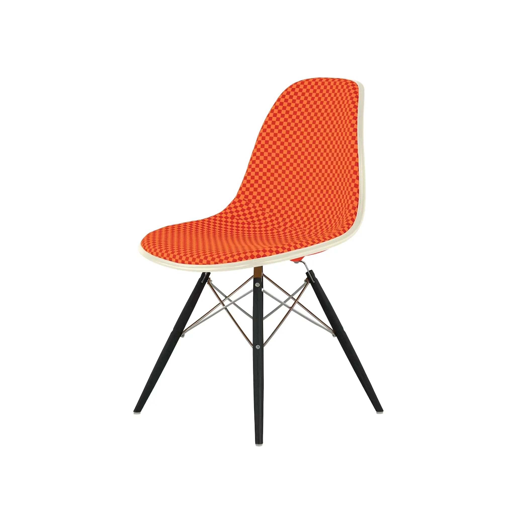Eames® Molded Plastic Side Chair, Ebony Dowel Base - Upholstered