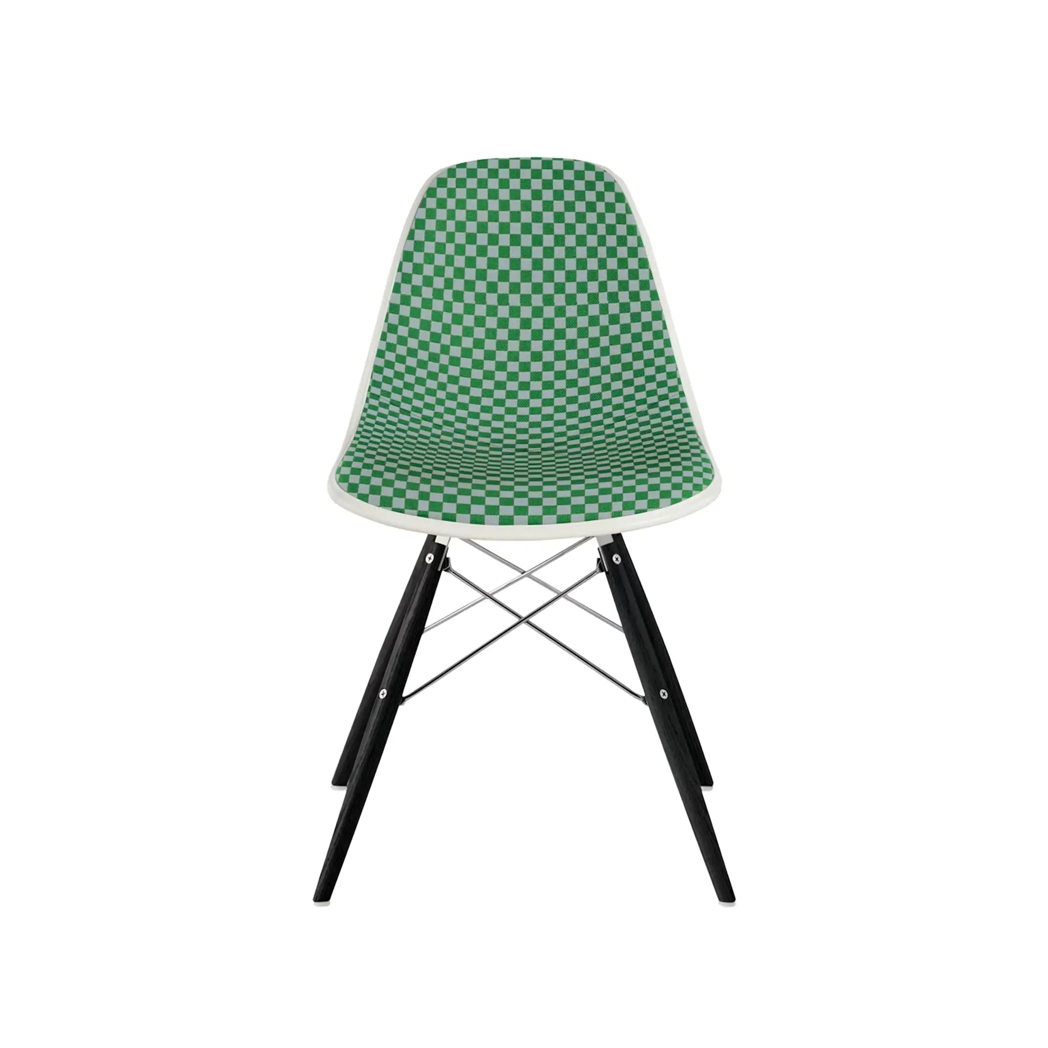 Eames® Molded Plastic Side Chair, Ebony Dowel Base - Upholstered