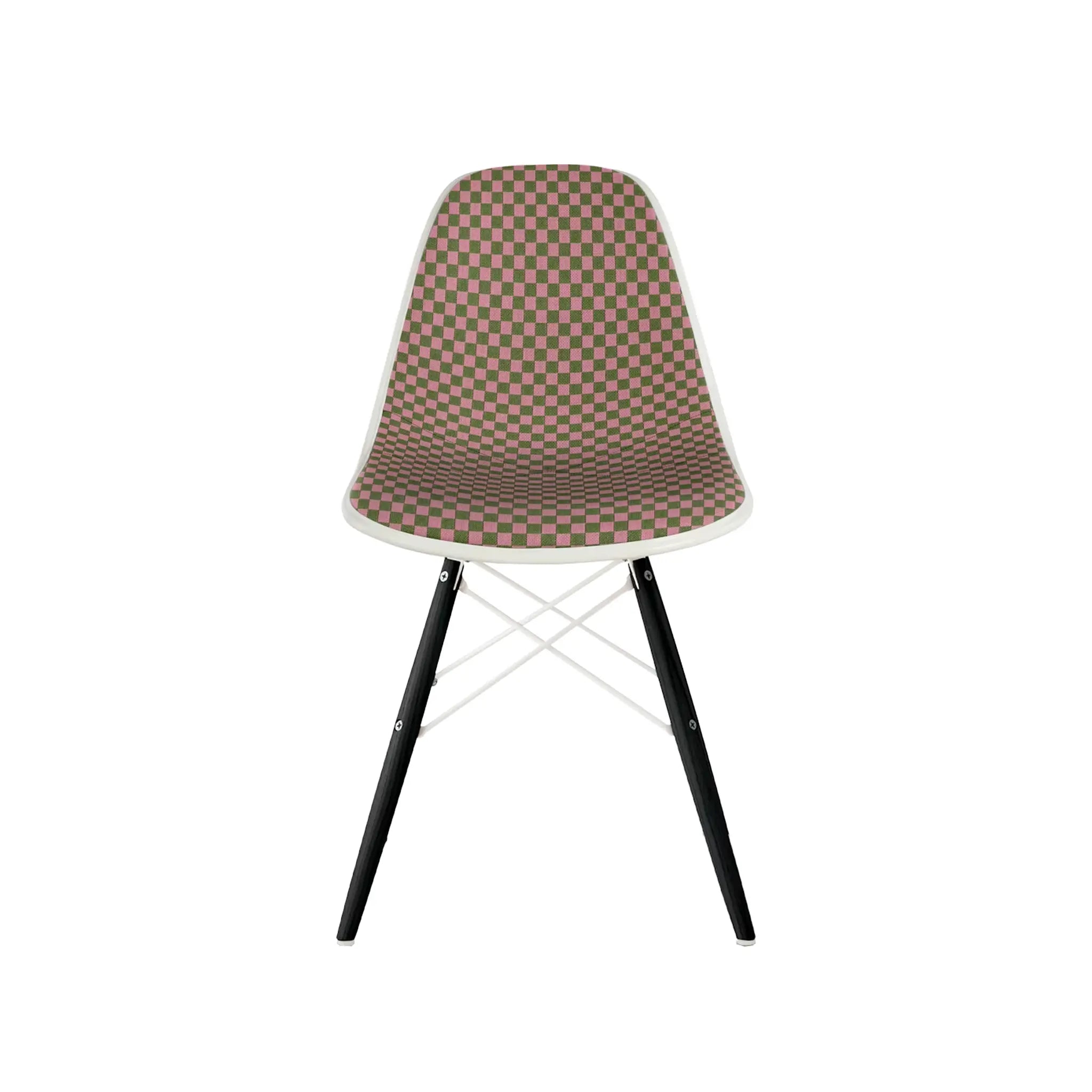 Eames® Molded Plastic Side Chair, Ebony Dowel Base - Upholstered