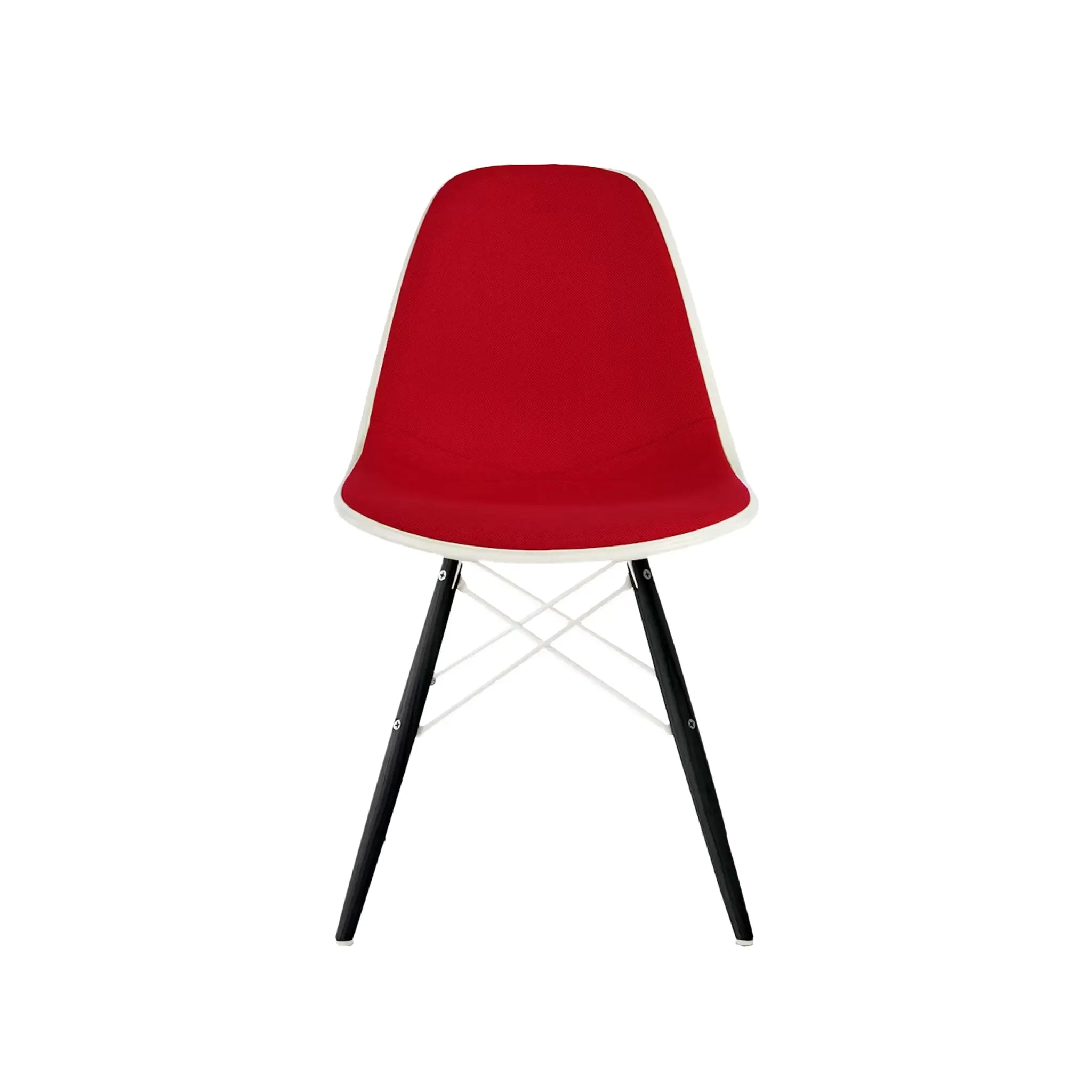 Eames® Molded Plastic Side Chair, Ebony Dowel Base - Upholstered