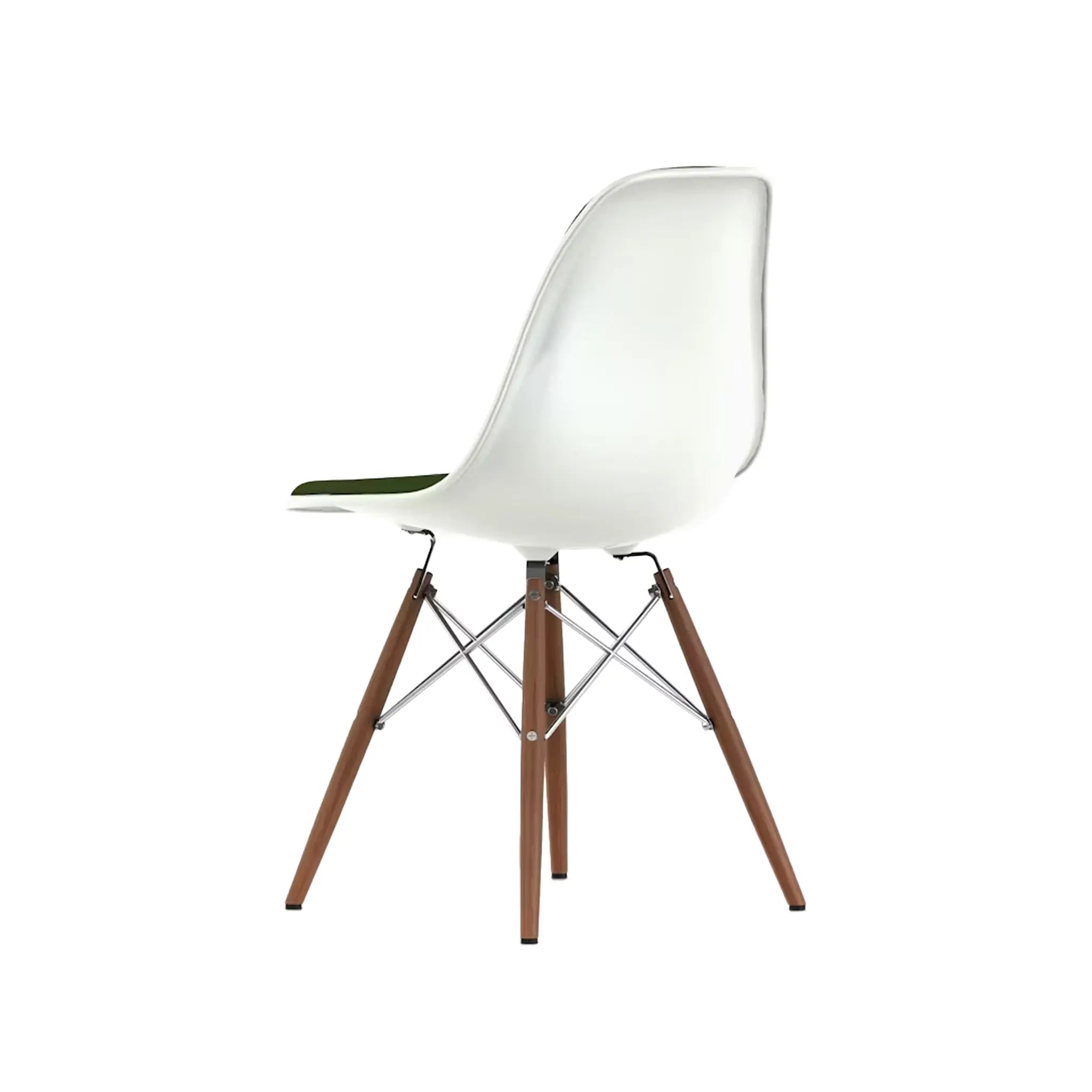 Eames® Molded Plastic Side Chair, Walnut Dowel Base - Upholstered