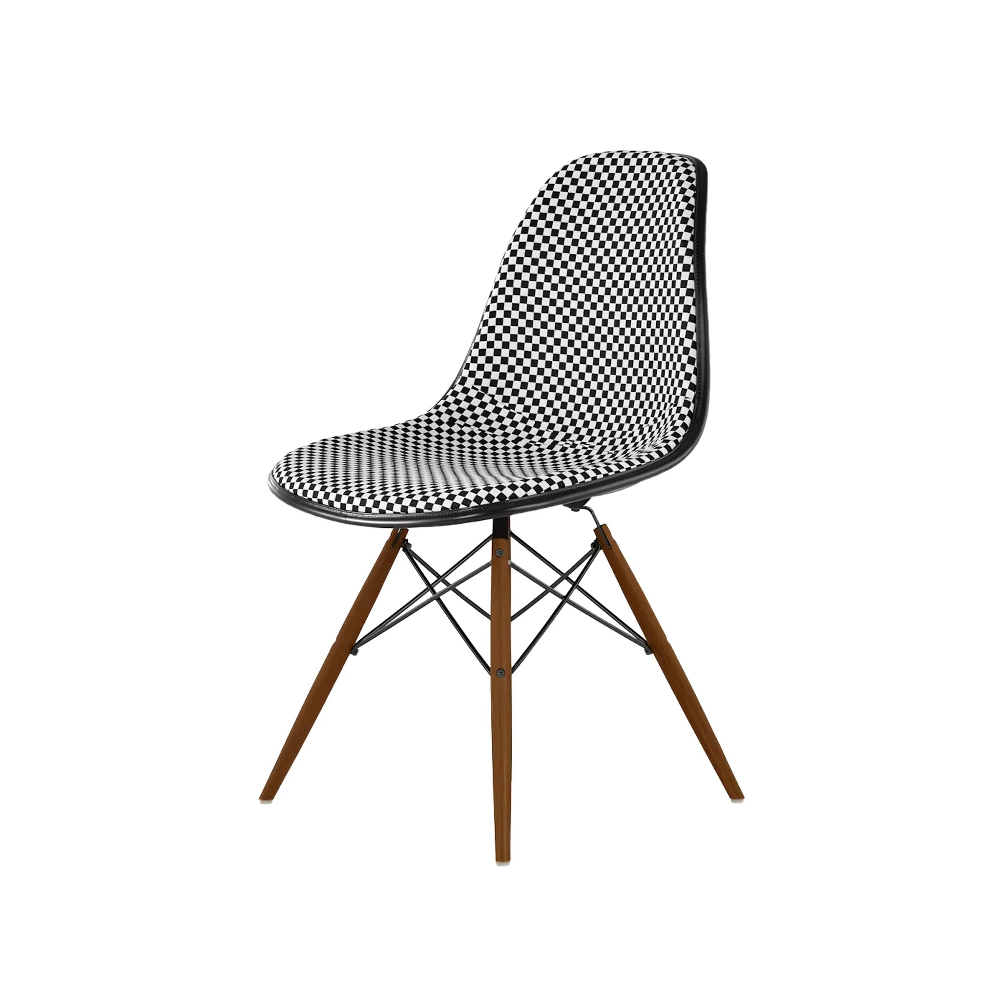 Eames® Molded Plastic Side Chair, Walnut Dowel Base - Upholstered