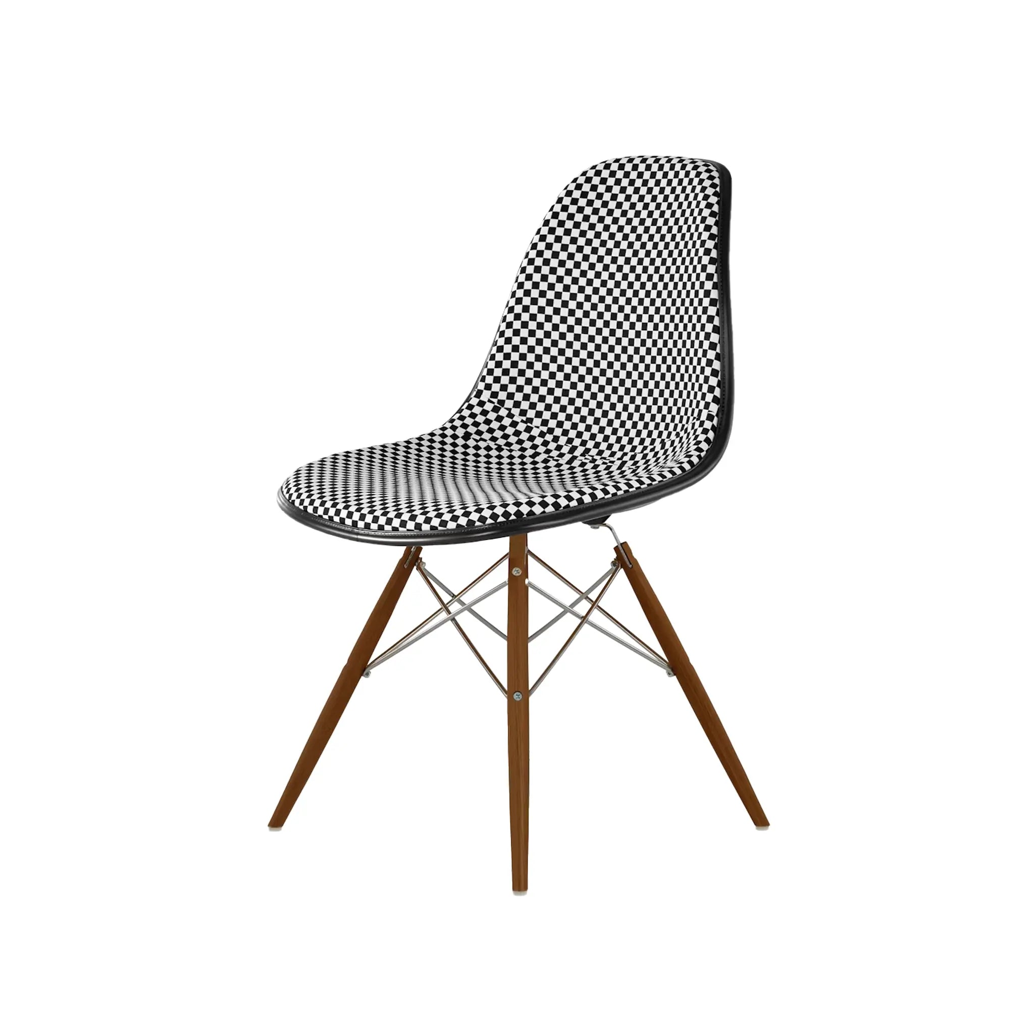 Eames® Molded Plastic Side Chair, Walnut Dowel Base - Upholstered
