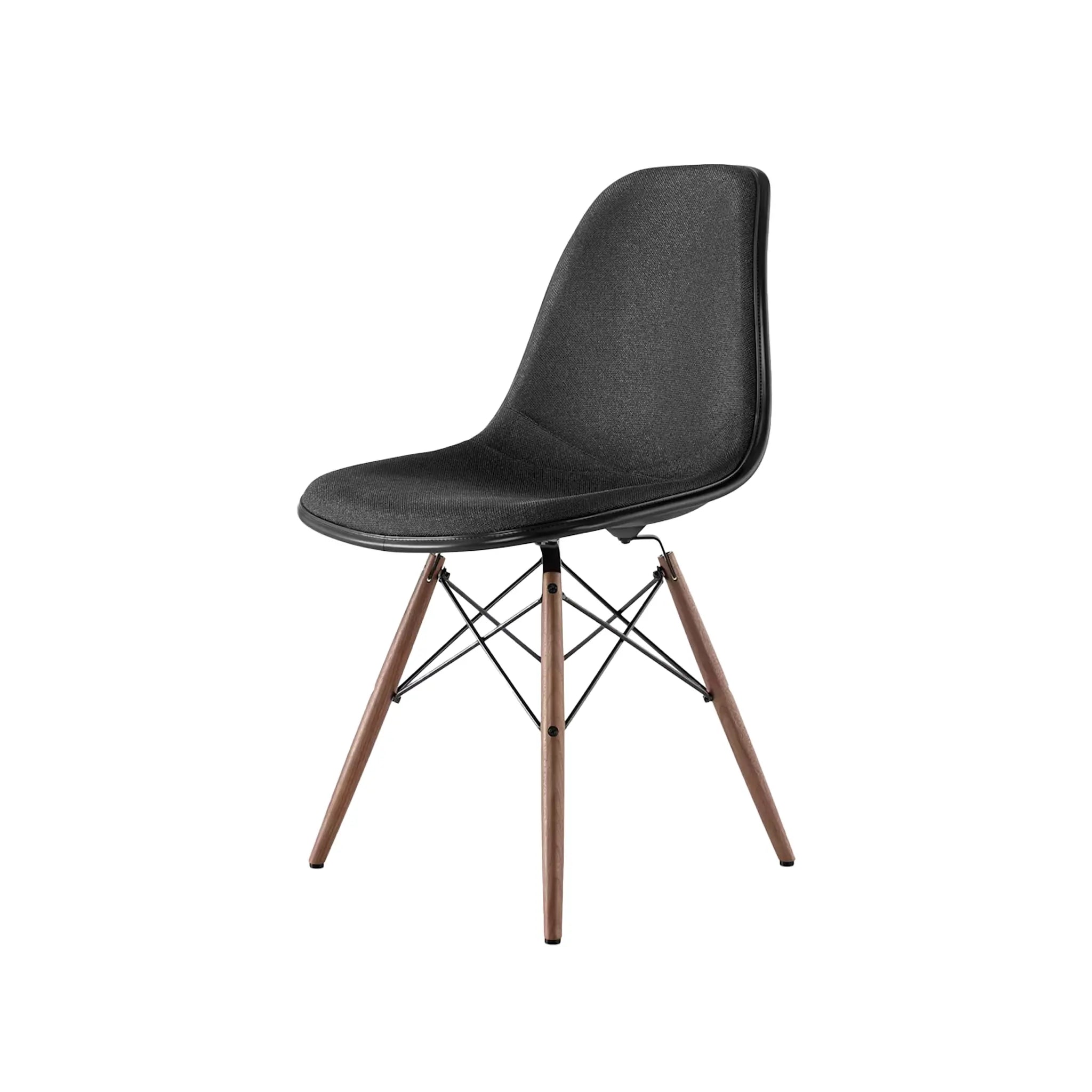 Eames® Molded Plastic Side Chair, Walnut Dowel Base - Upholstered