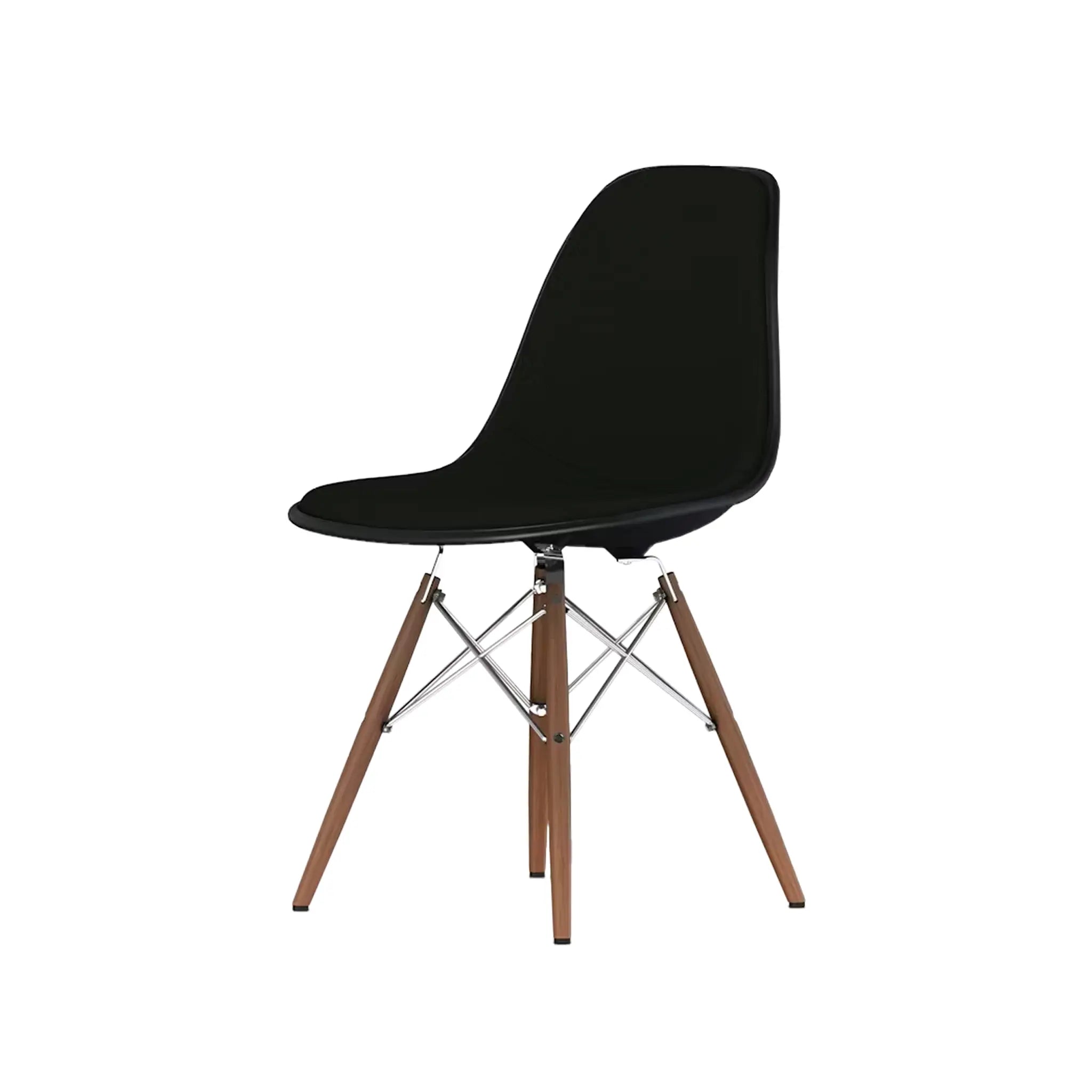 Eames® Molded Plastic Side Chair, Walnut Dowel Base - Upholstered