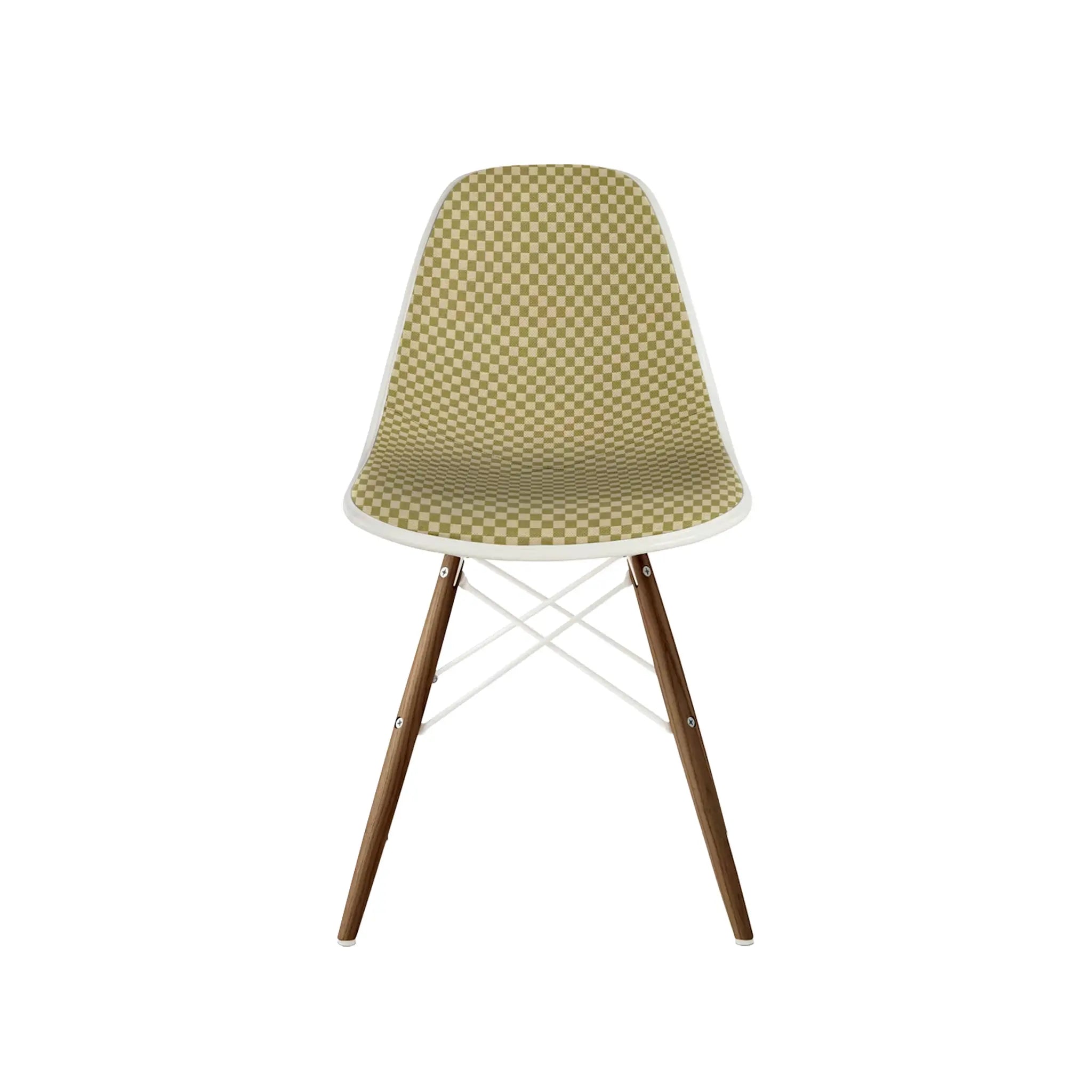 Eames® Molded Plastic Side Chair, Walnut Dowel Base - Upholstered