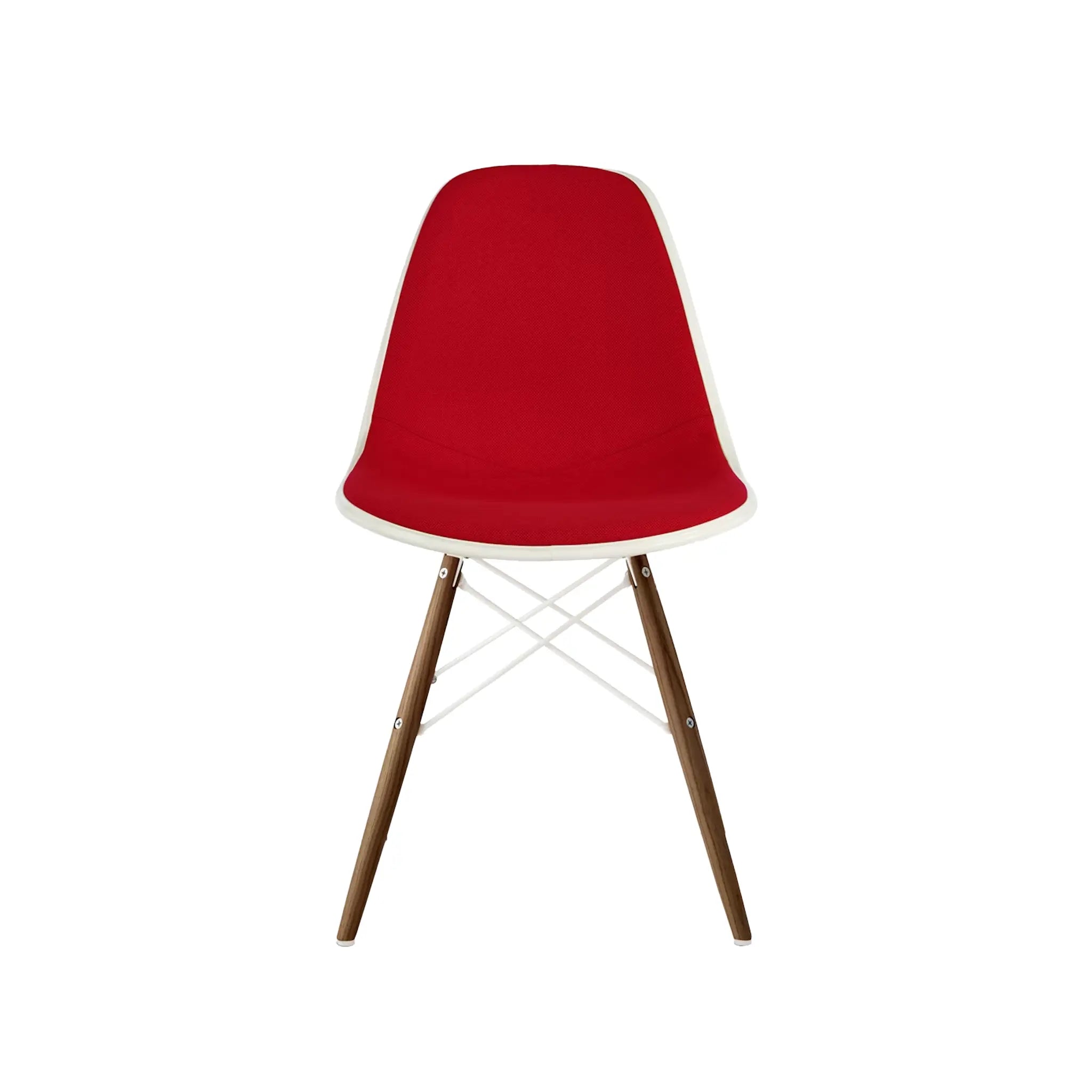 Eames® Molded Plastic Side Chair, Walnut Dowel Base - Upholstered