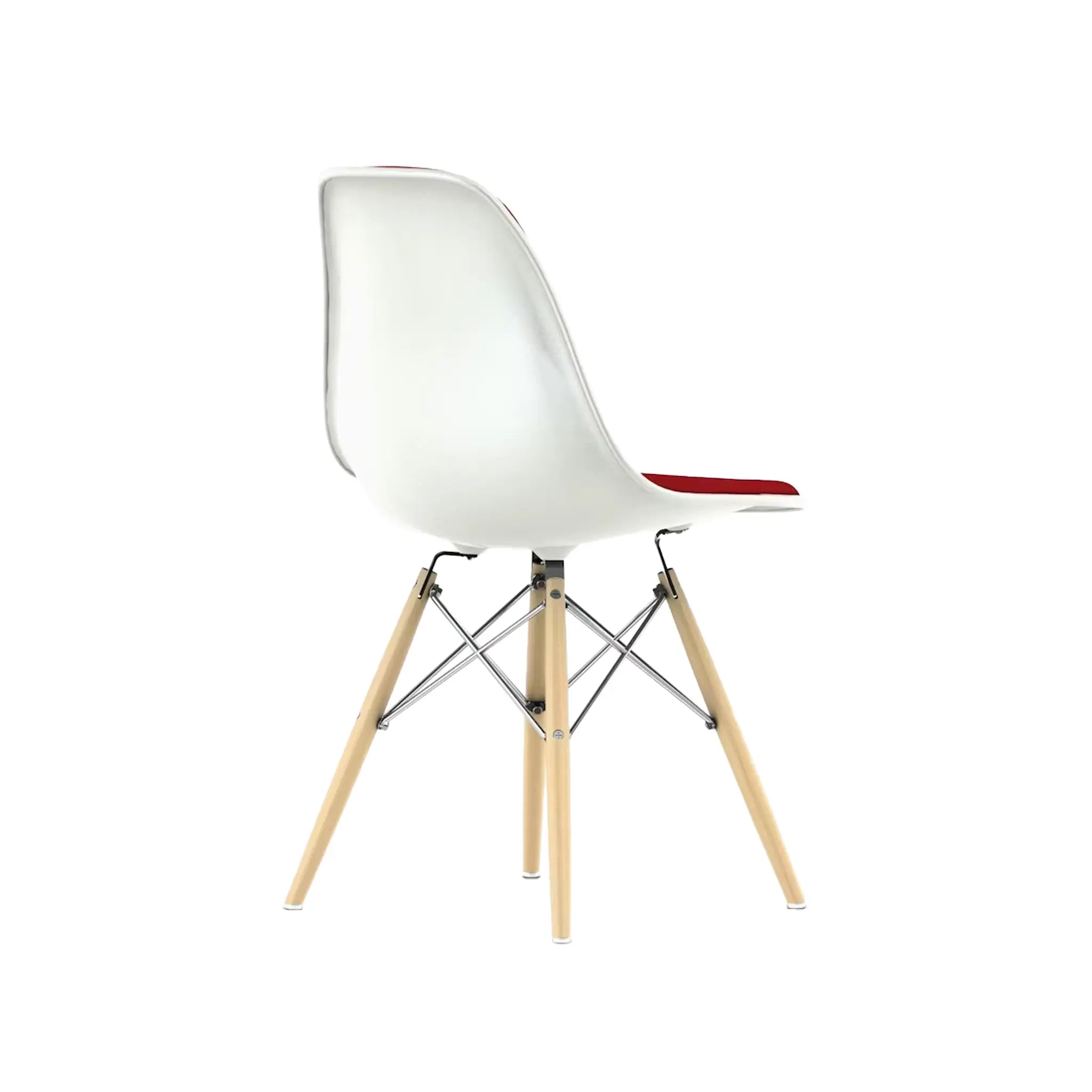 Eames® Molded Plastic Side Chair, White Ash Dowel Base - Upholstered