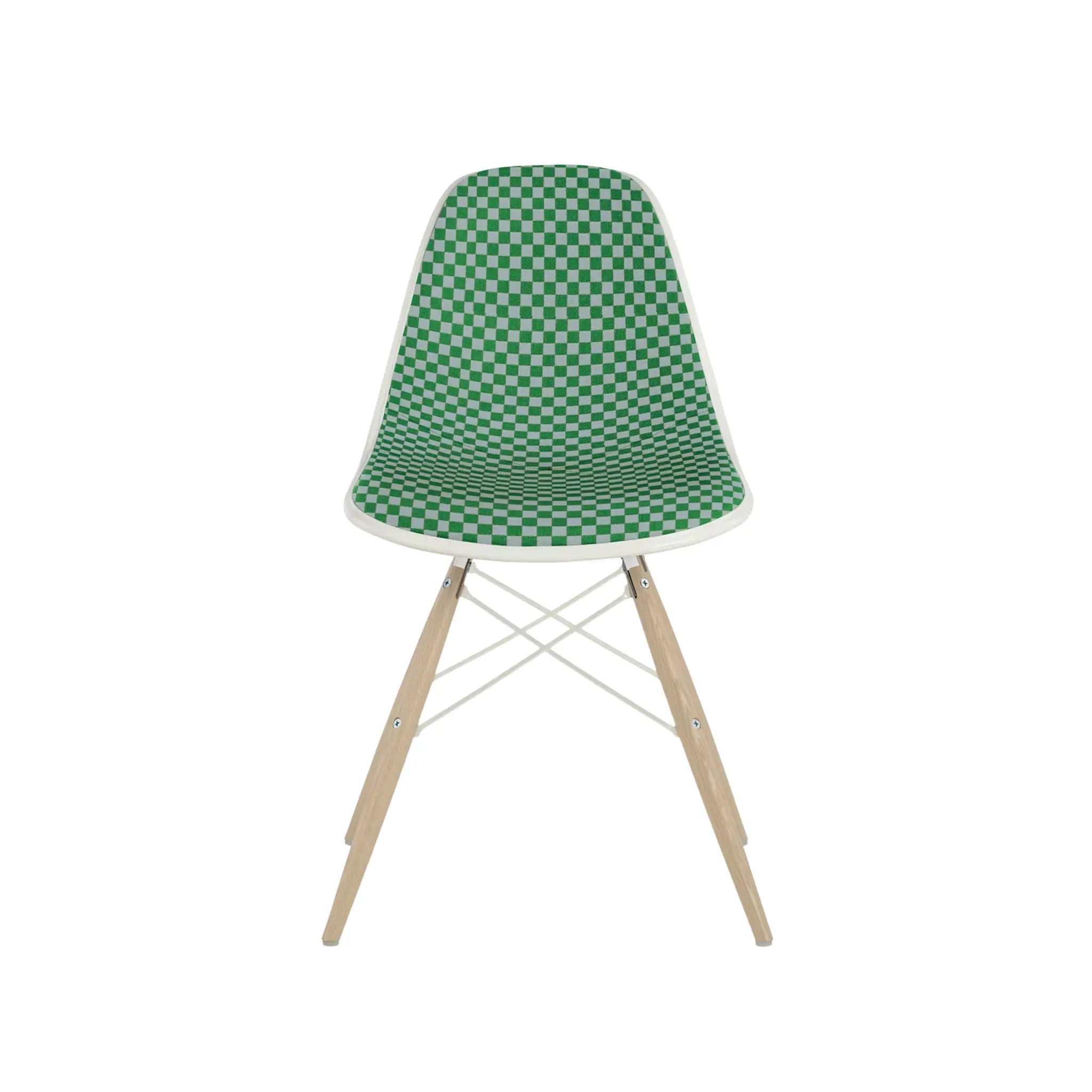 Eames® Molded Plastic Side Chair, White Ash Dowel Base - Upholstered