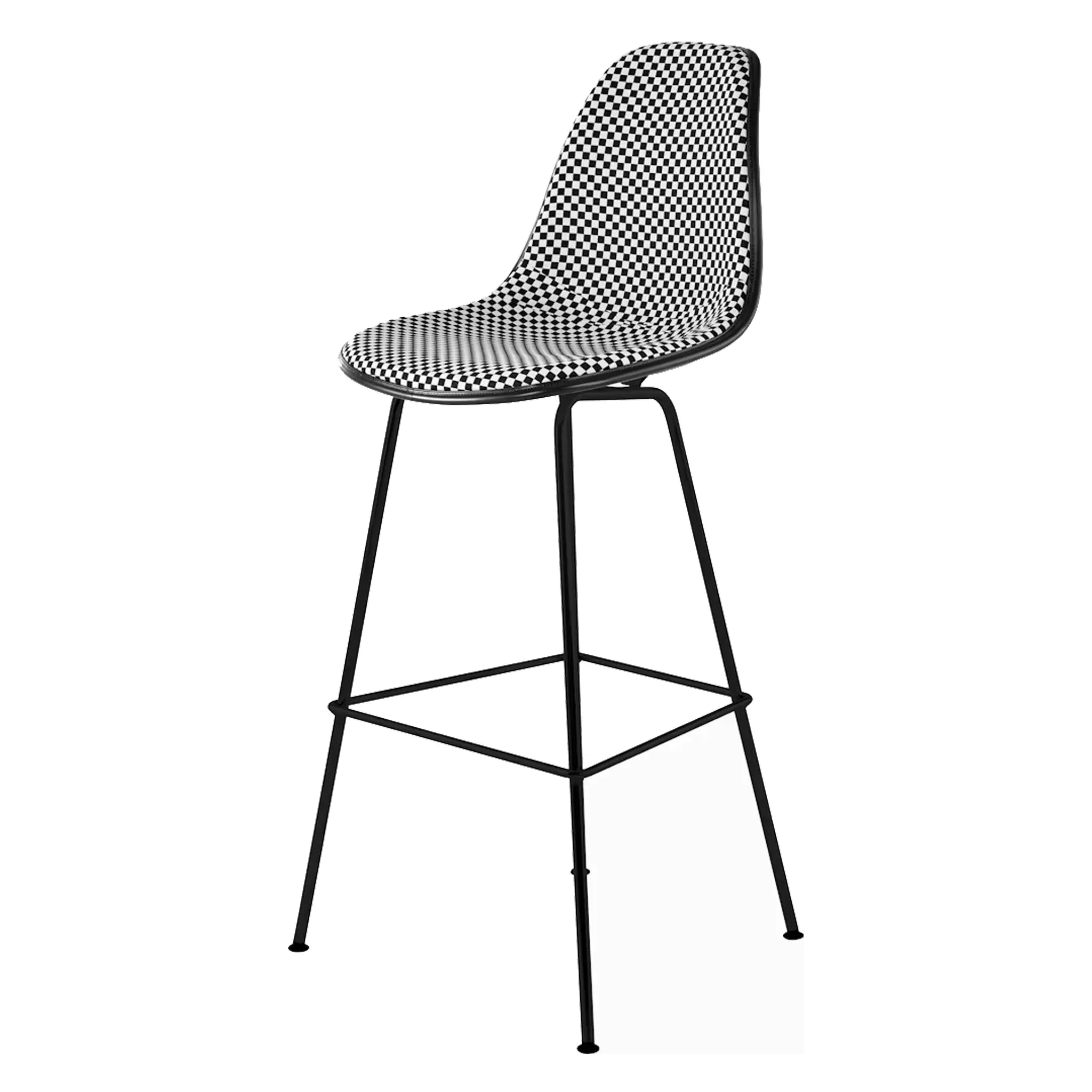 Eames® Molded Plastic Stool, Bar Height - Upholstered