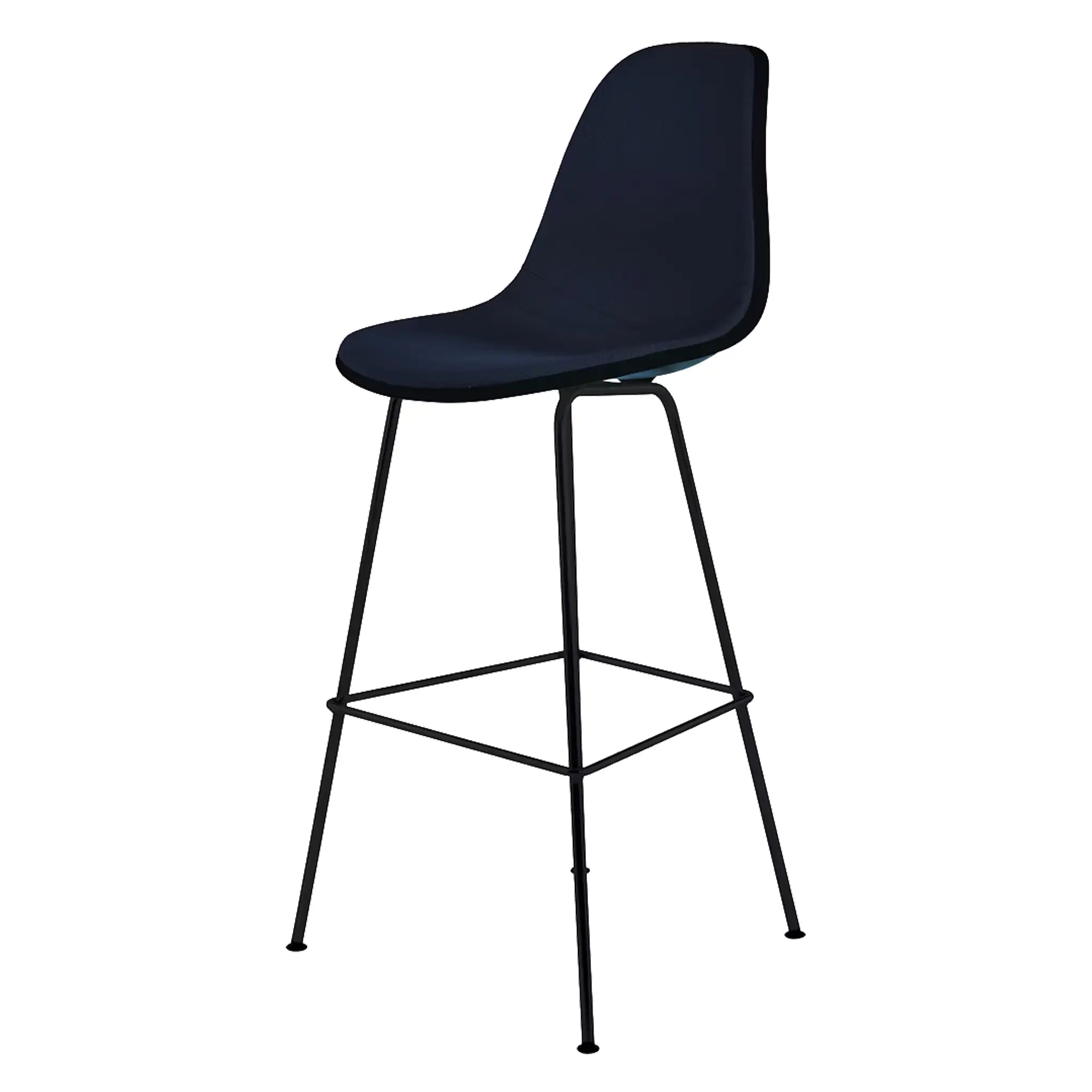 Eames® Molded Plastic Stool, Bar Height - Upholstered