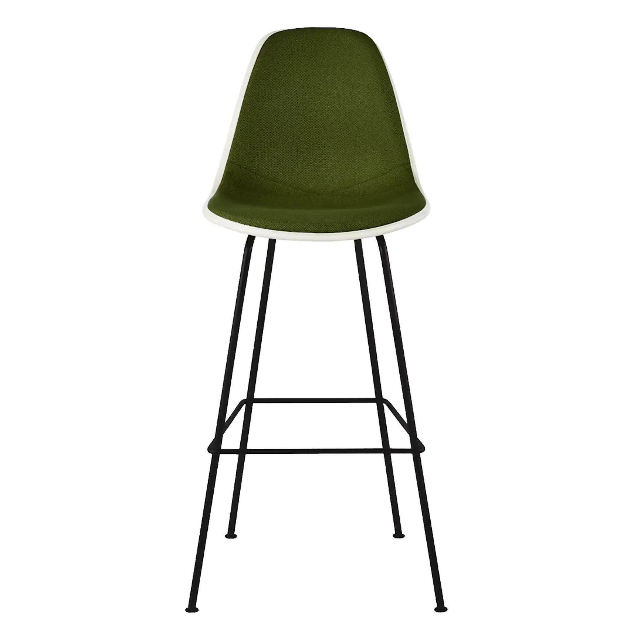 Eames® Molded Plastic Stool, Bar Height - Upholstered
