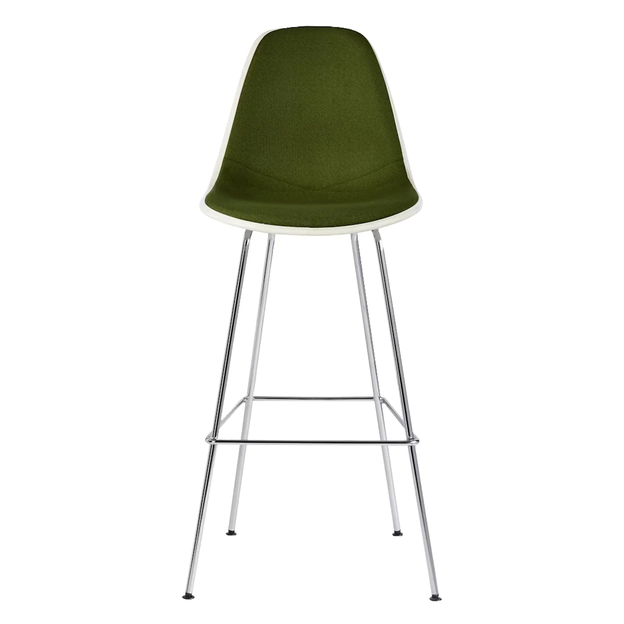 Eames® Molded Plastic Stool, Bar Height - Upholstered