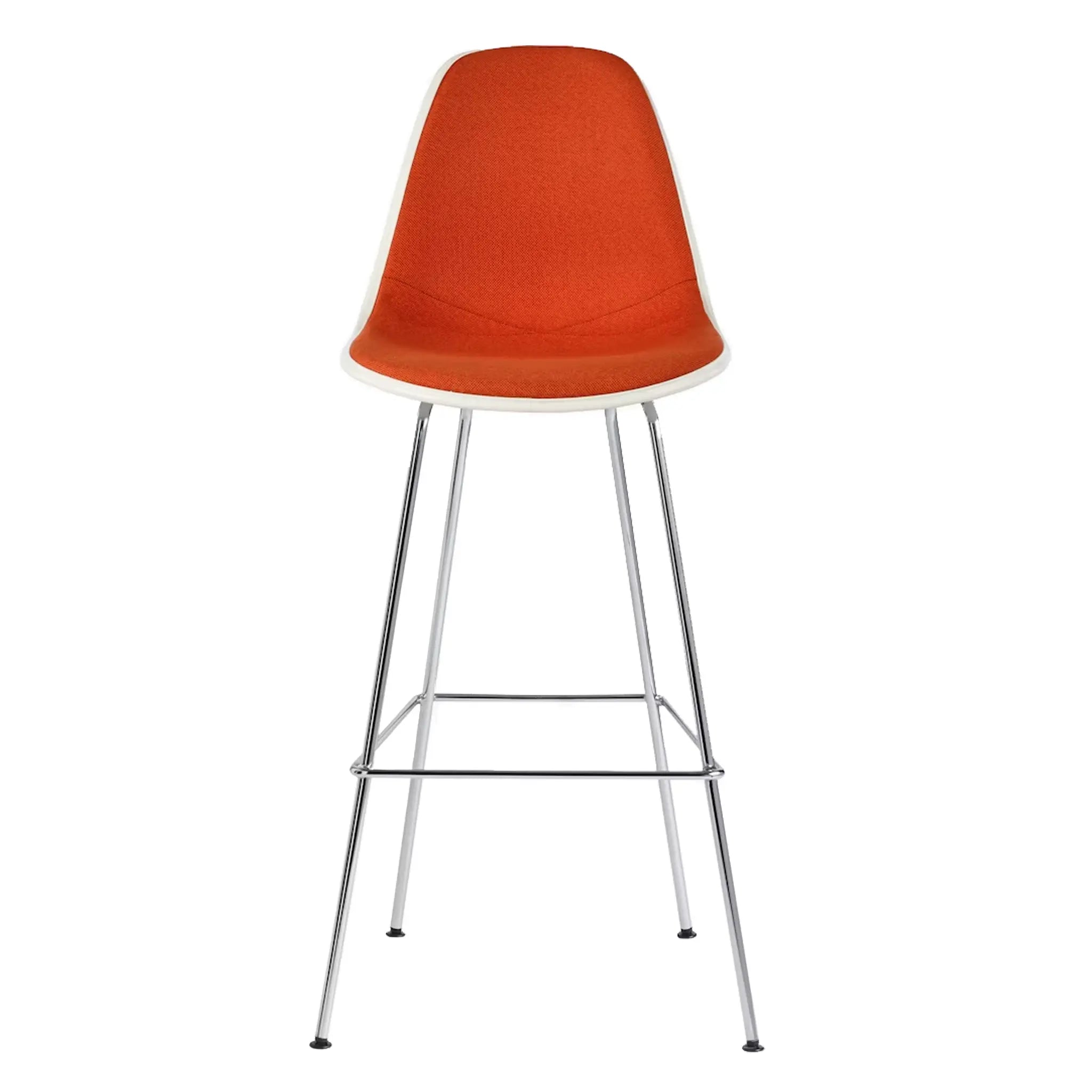 Eames® Molded Plastic Stool, Bar Height - Upholstered