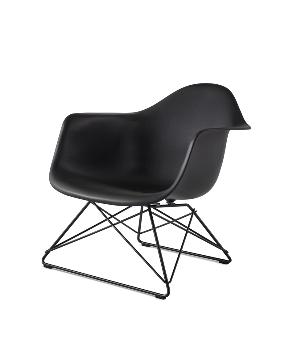 Eames® 模压塑料扶手椅,低钢丝底座