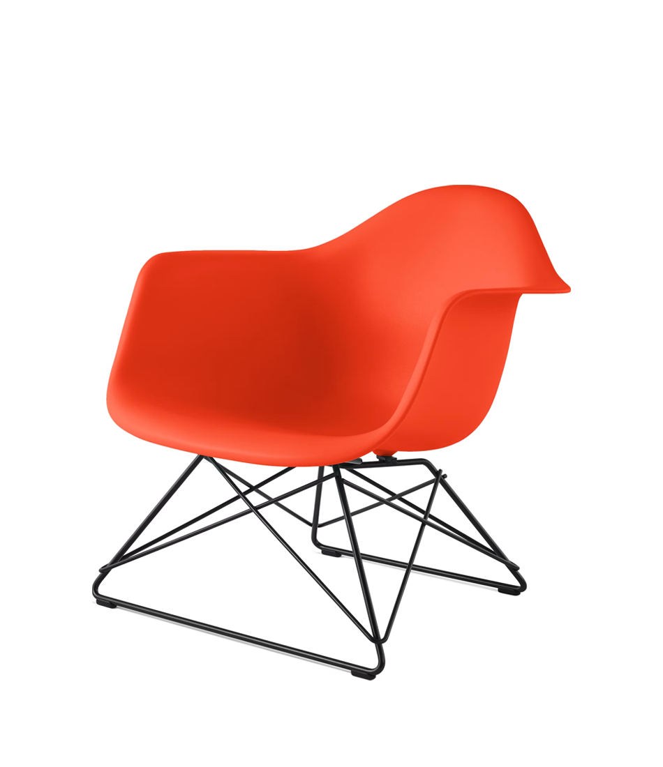 Eames® 模压塑料扶手椅,低钢丝底座