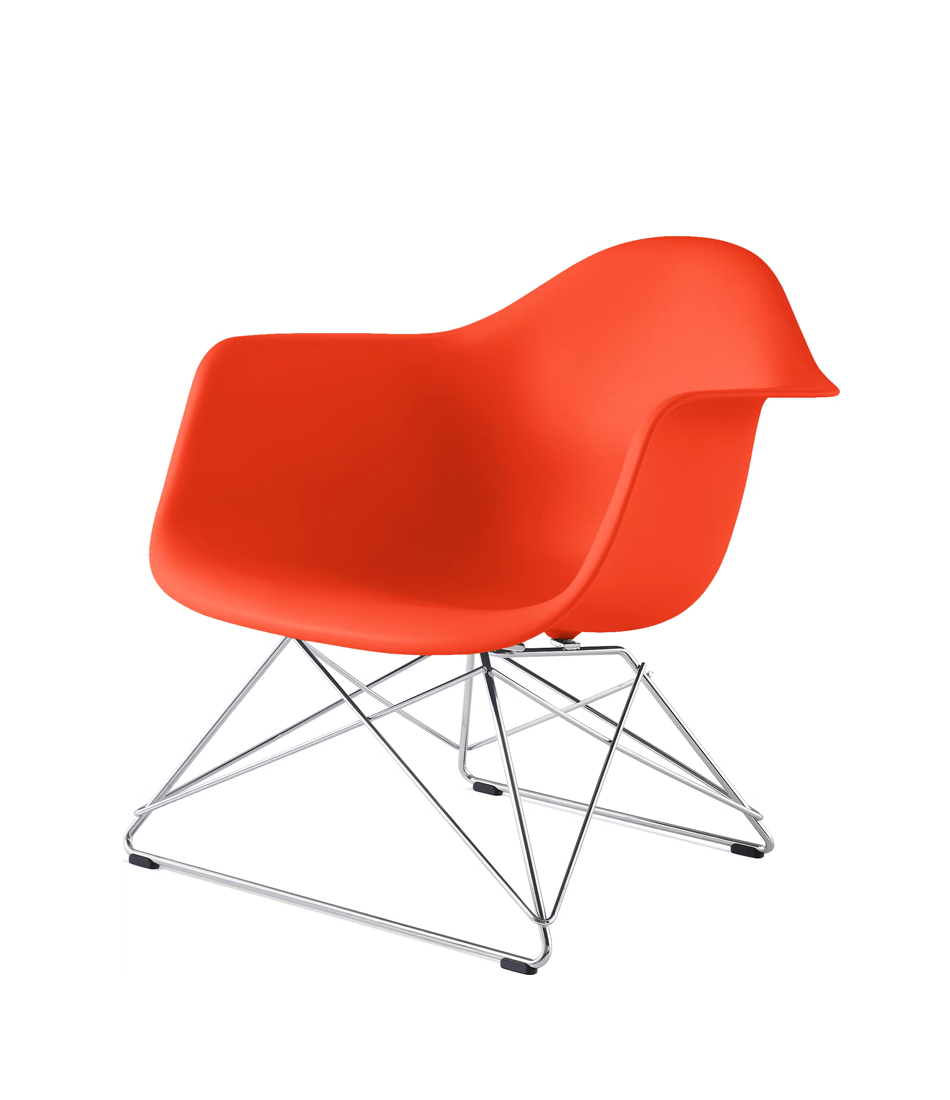 Eames® 模压塑料扶手椅,低钢丝底座