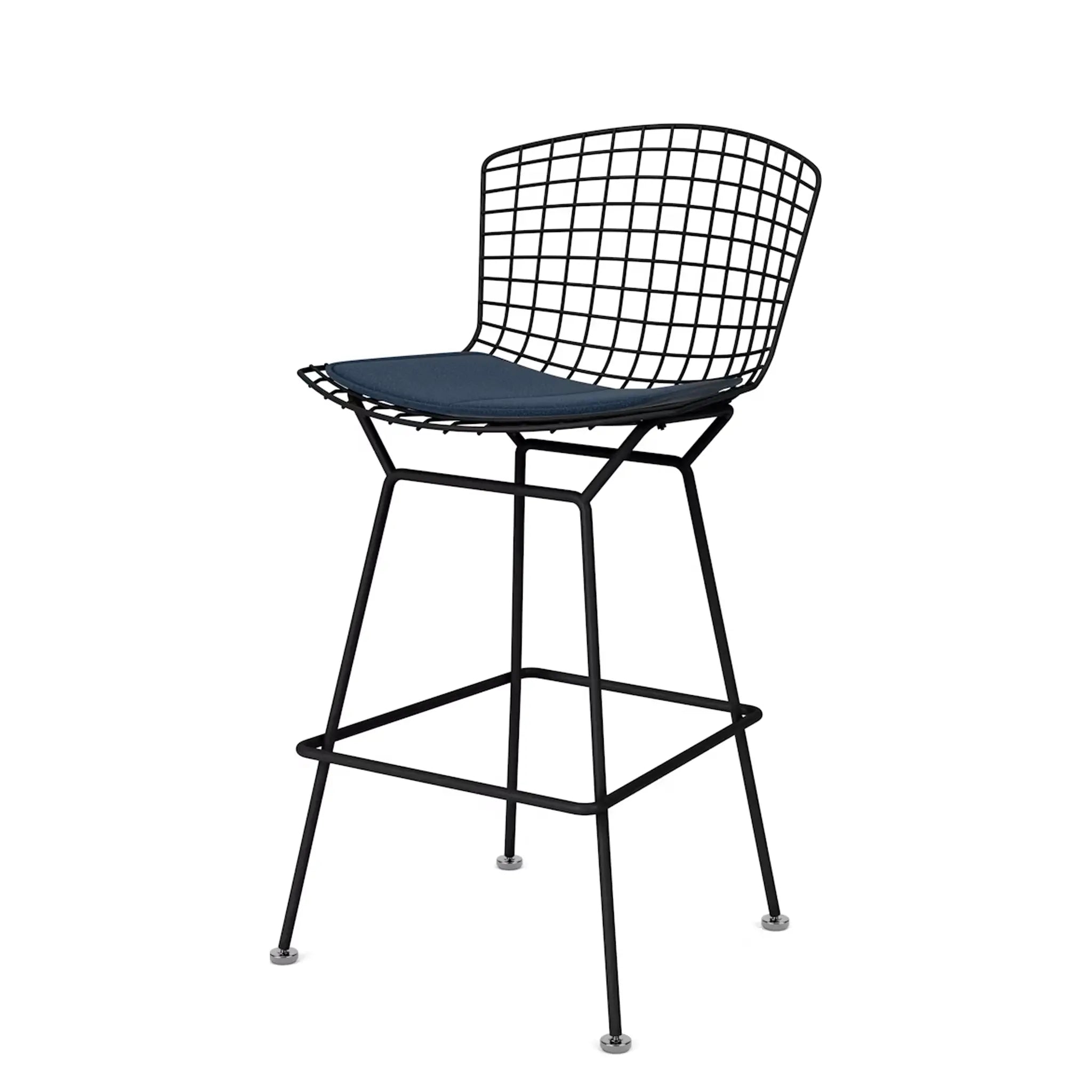 Bertoia 凳子,柜台高度 - 织物座垫