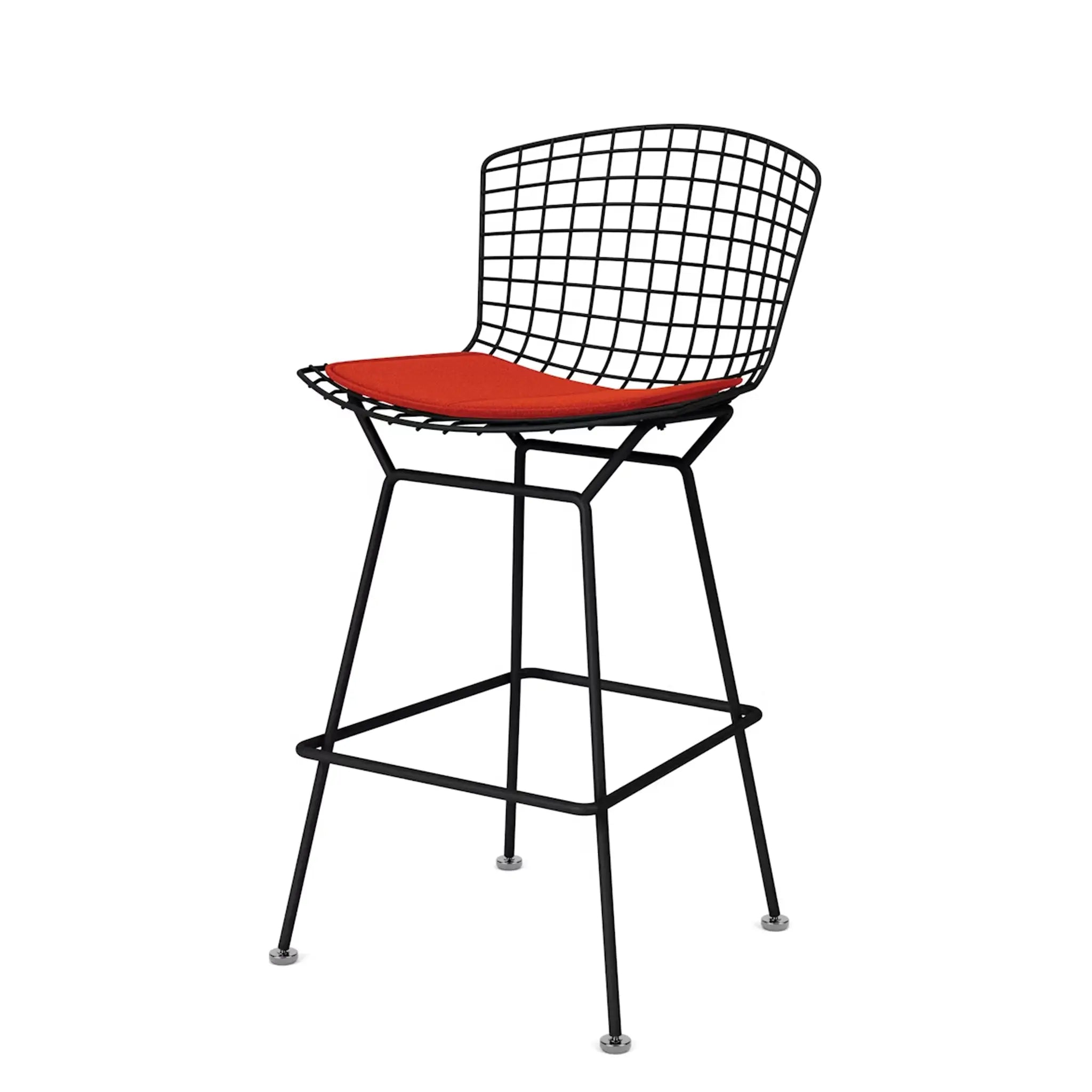 Bertoia 凳子,柜台高度 - 织物座垫