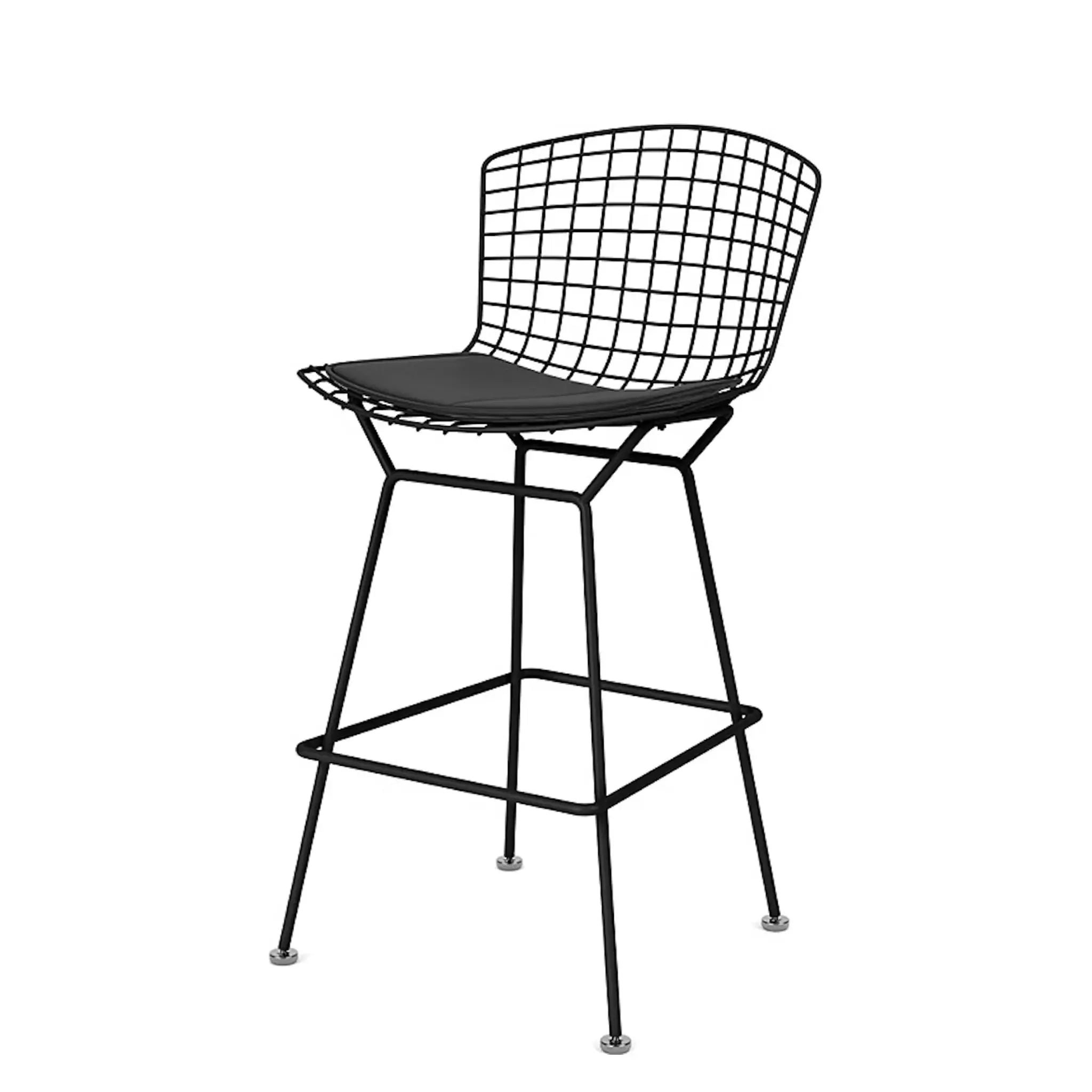 Bertoia 凳子,柜台高度 - 织物座垫