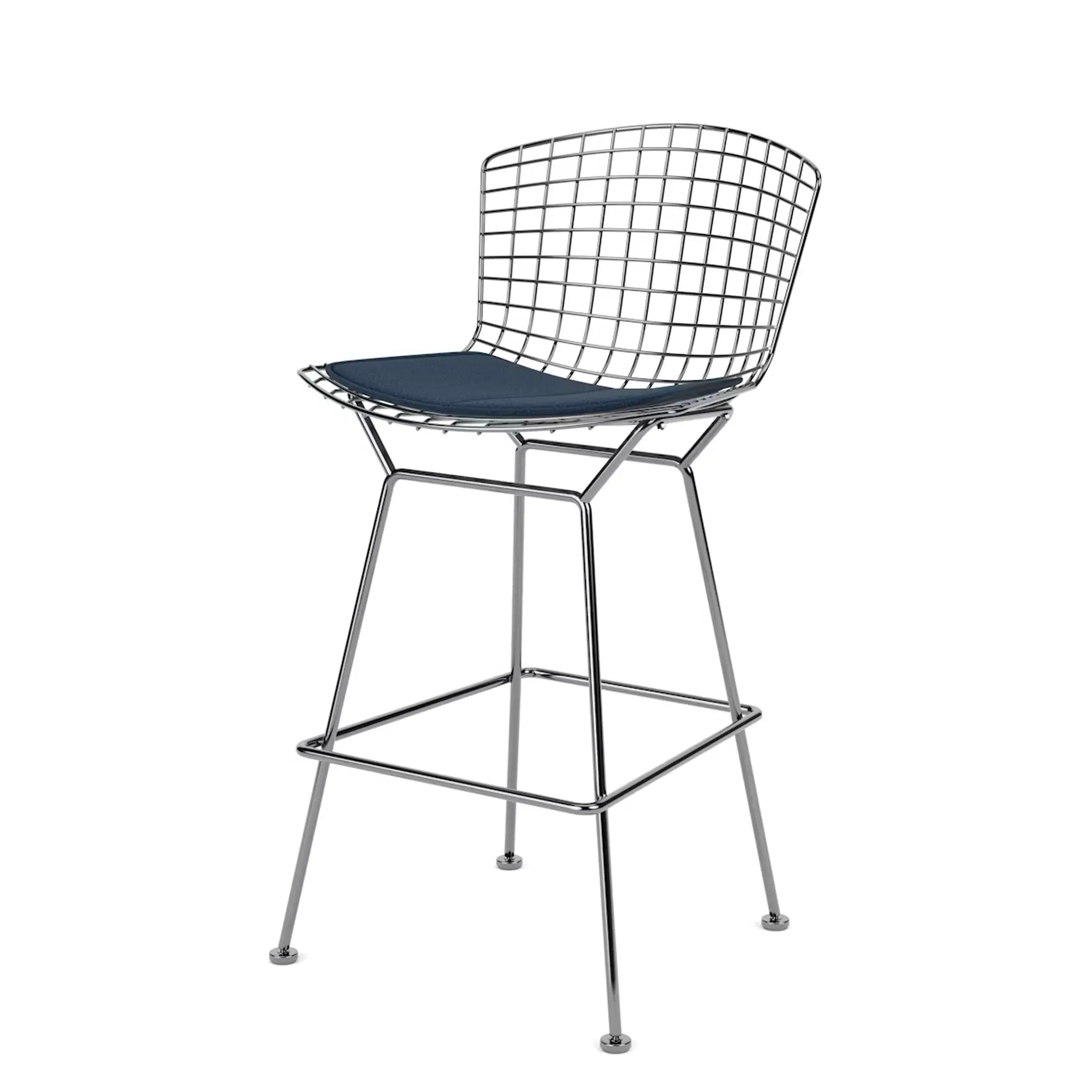 Bertoia 凳子,柜台高度 - 织物座垫