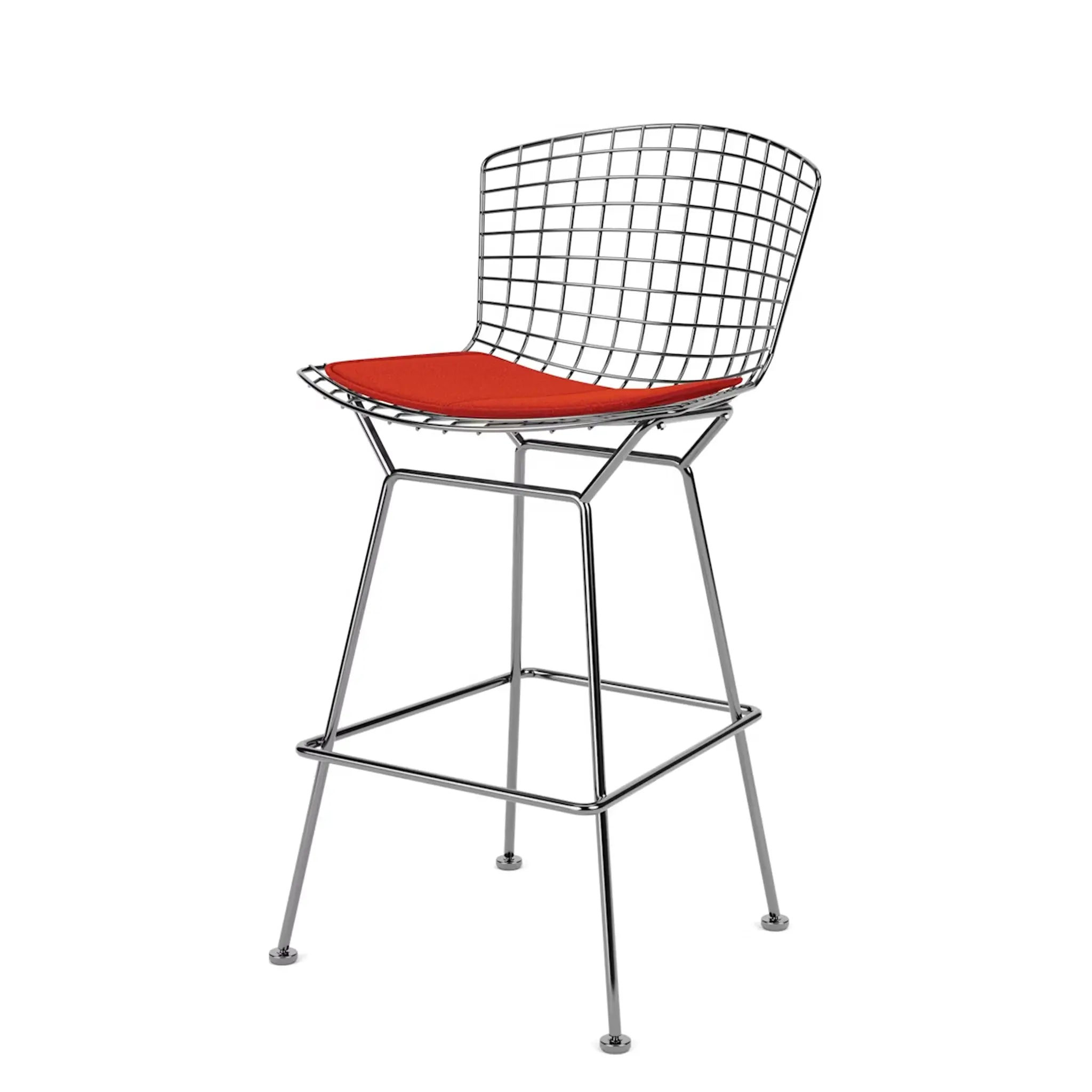 Bertoia 凳子,柜台高度 - 织物座垫
