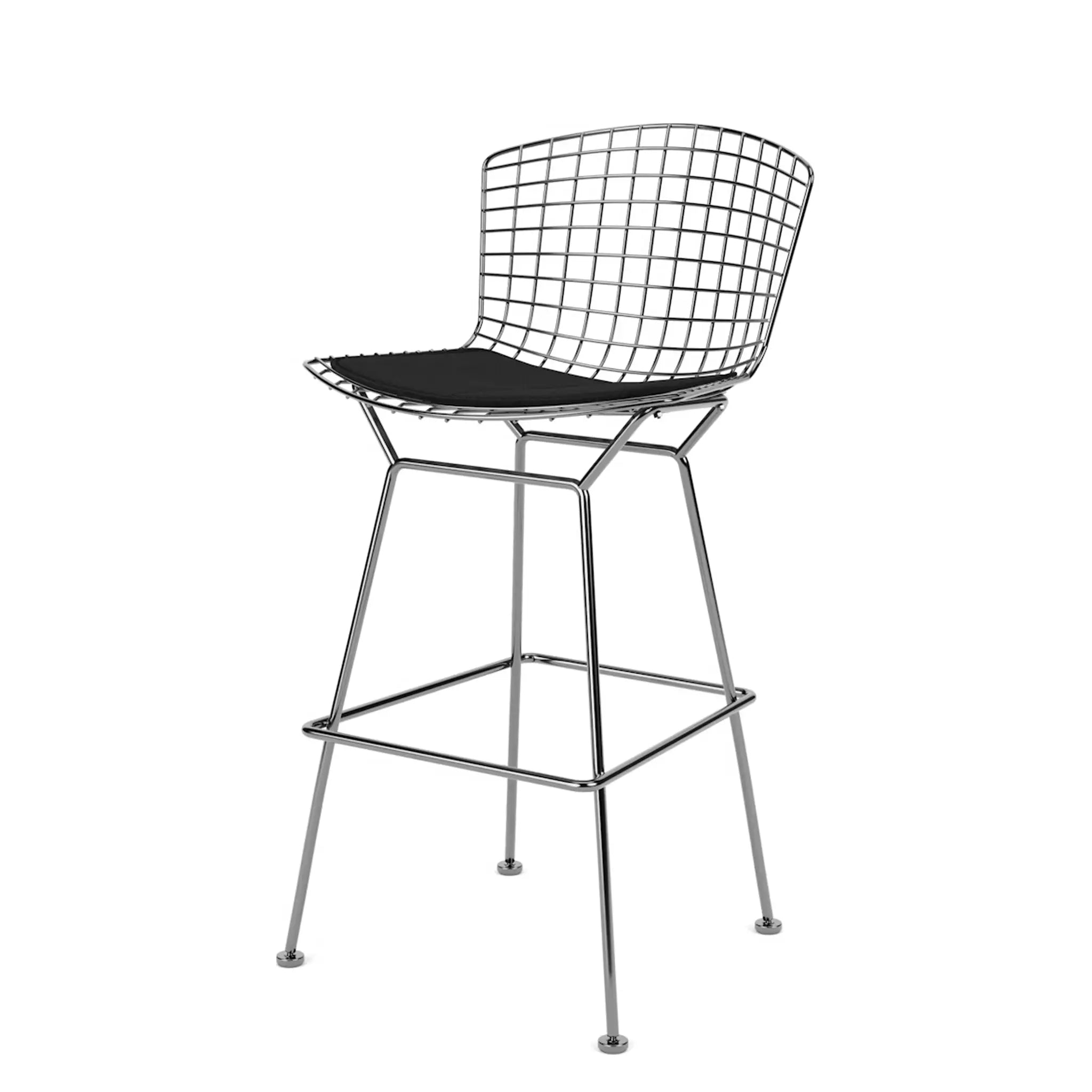 Bertoia 凳子,柜台高度 - 织物座垫