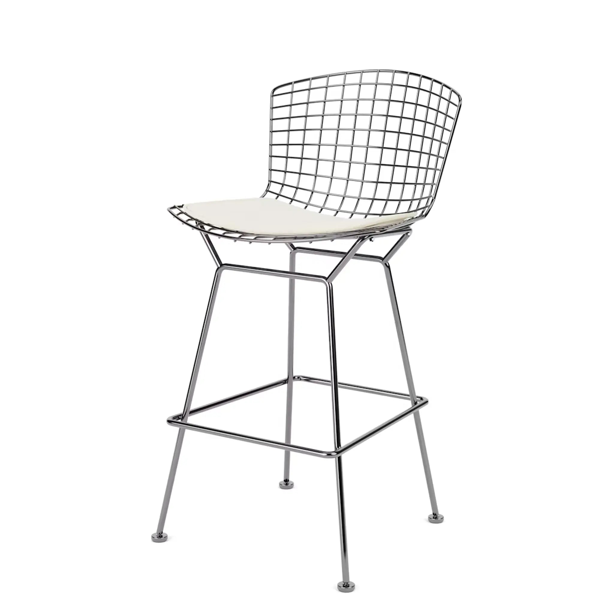 Bertoia 凳子,柜台高度 - 织物座垫