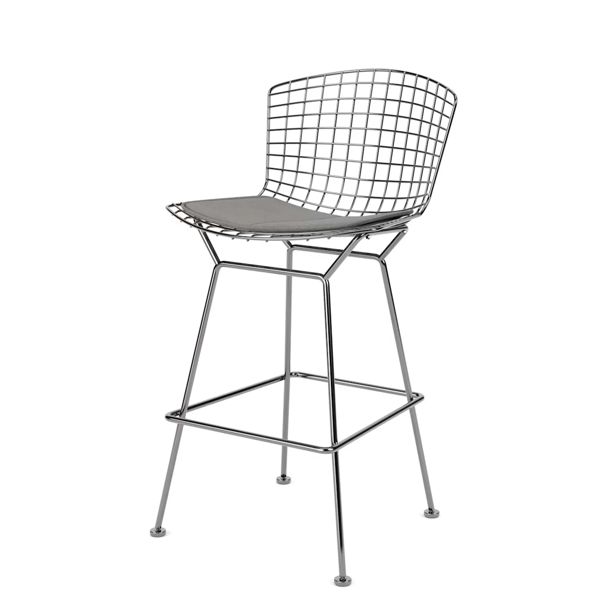 Bertoia 凳子,柜台高度 - 织物座垫