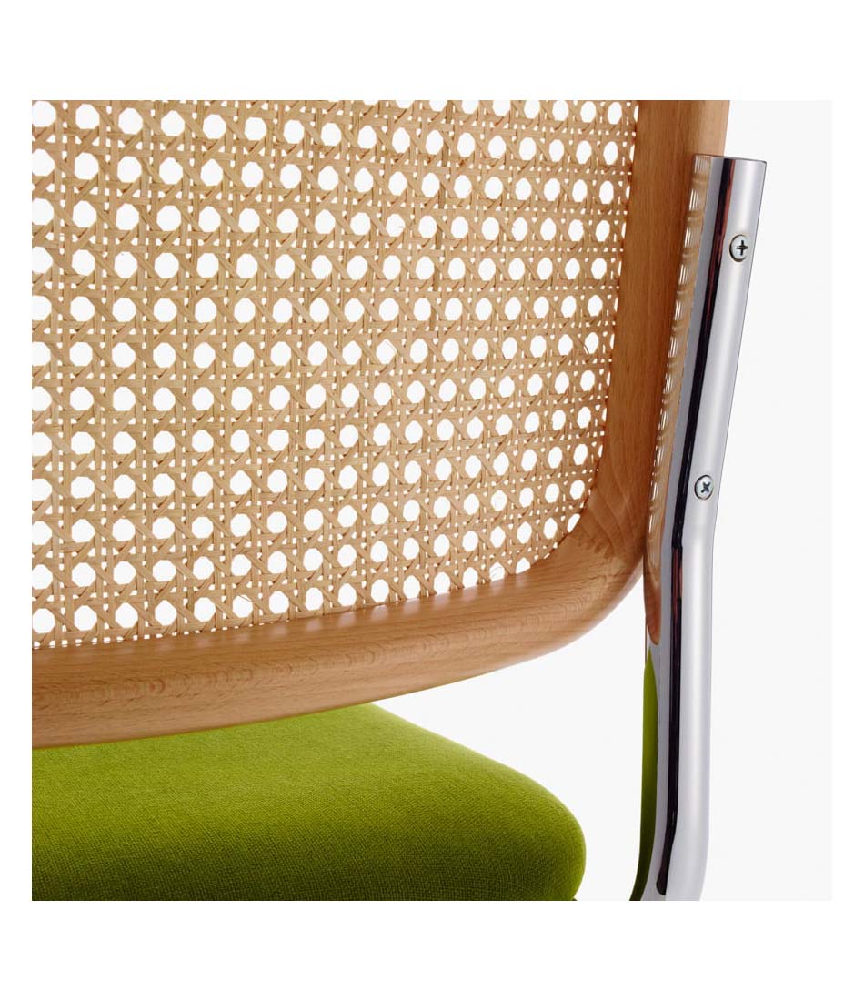 Cesca Chair - Armless with Upholstered Seat & Cane Back