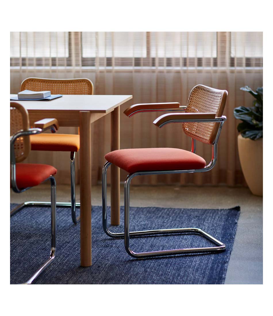 Cesca Chair - Armless with Upholstered Seat & Cane Back