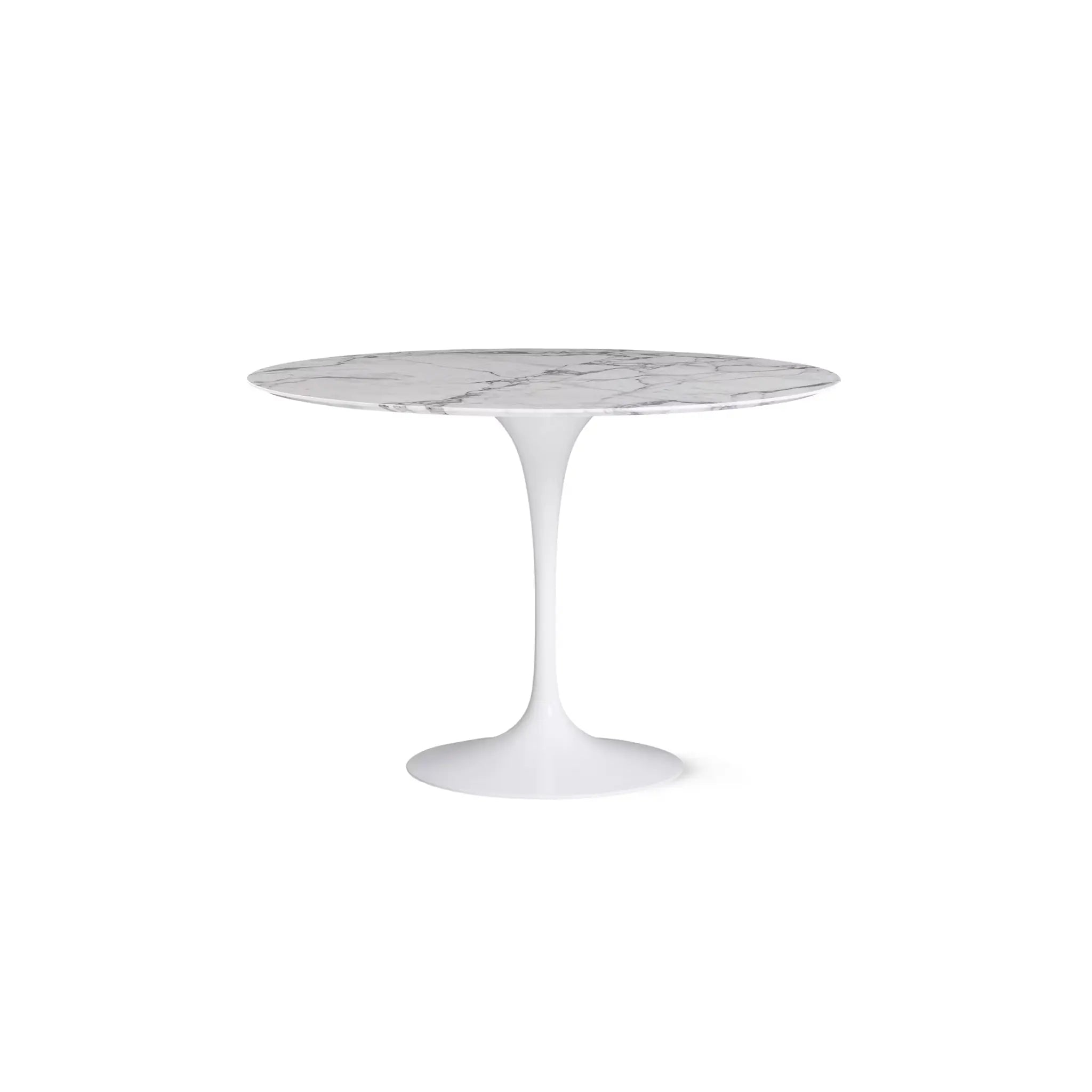 Saarinen 圆形餐桌 - 卡拉拉大理石/白色底座 35" - 60"