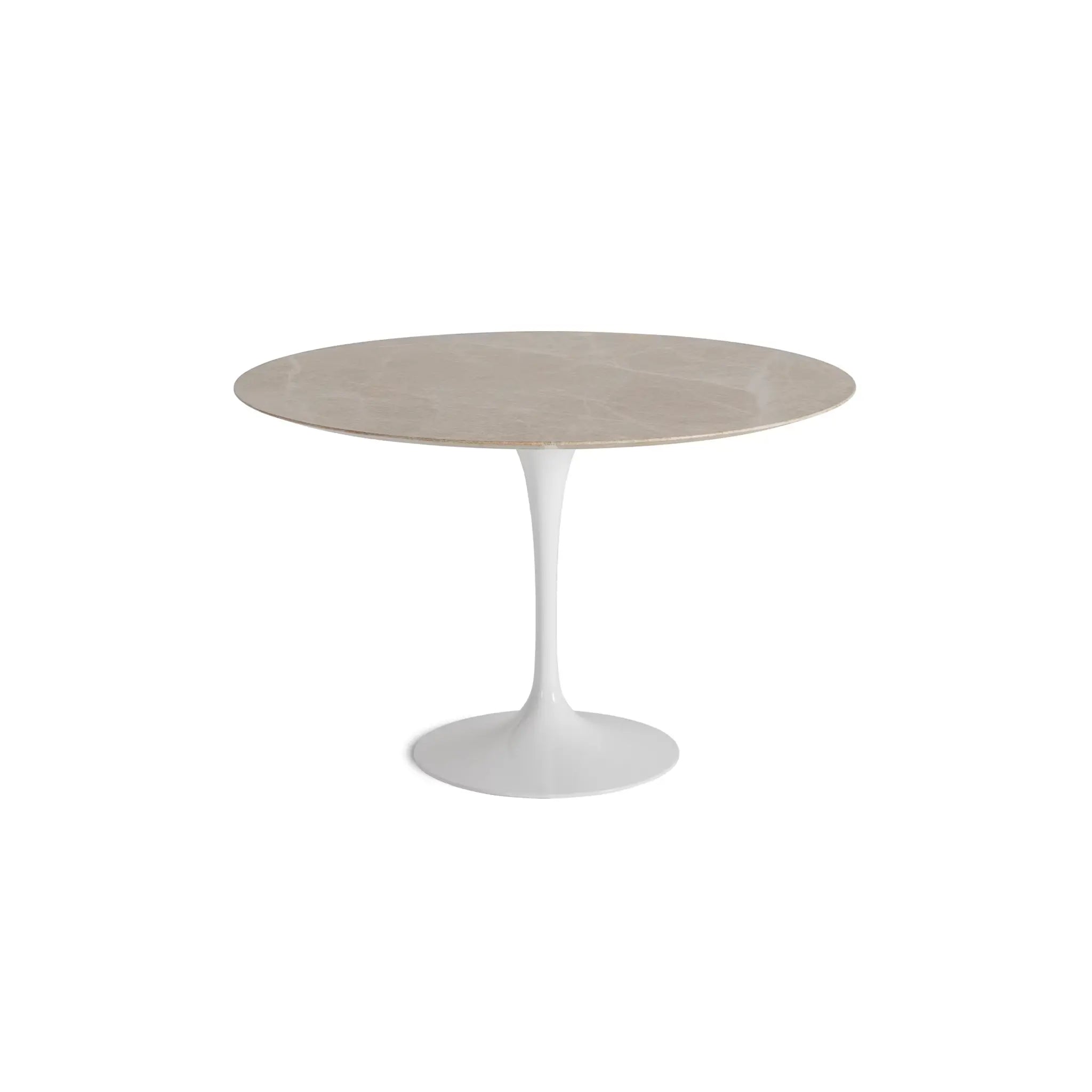 Saarinen 圆形餐桌 - 卡拉拉大理石/白色底座 35" - 60"